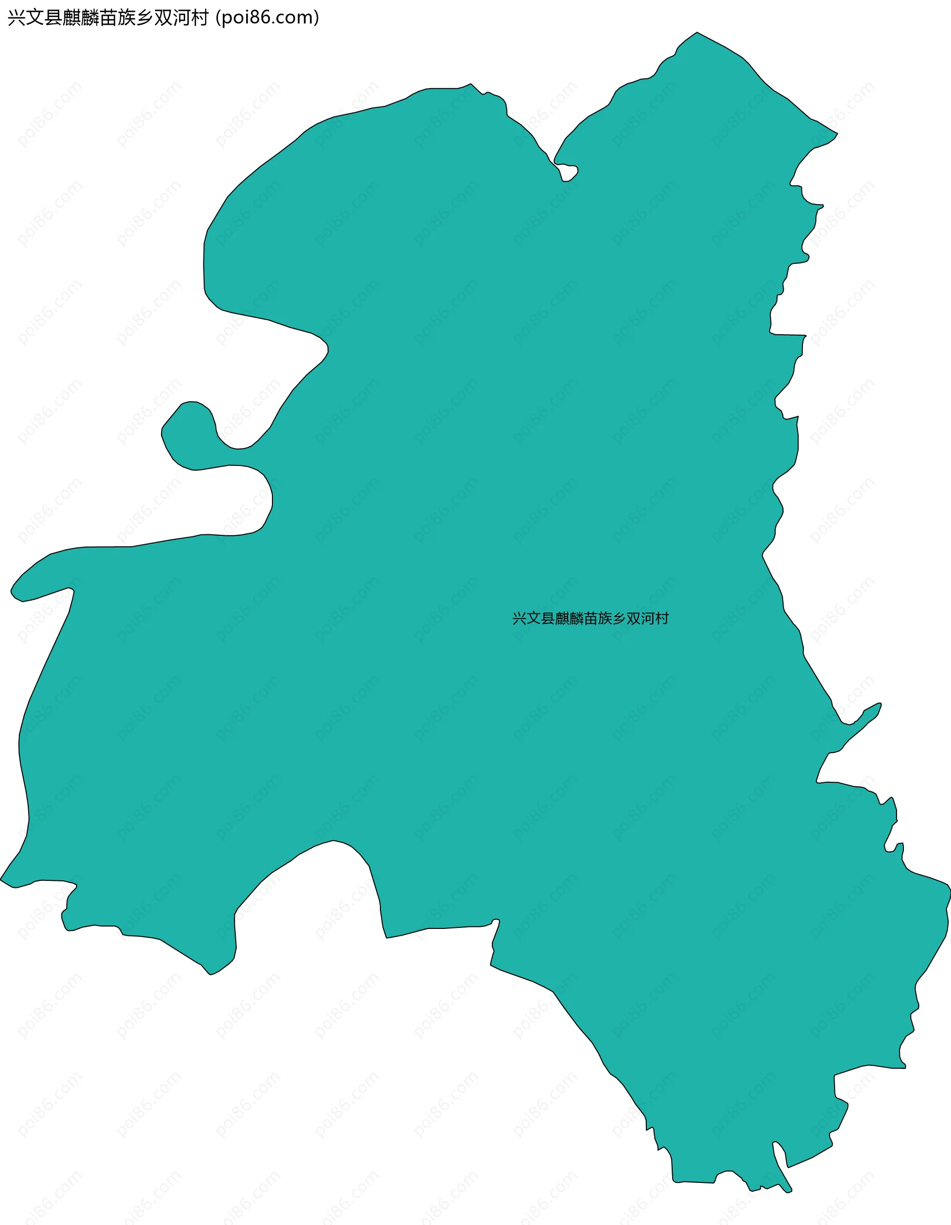 兴文县麒麟苗族乡双河村边界地图