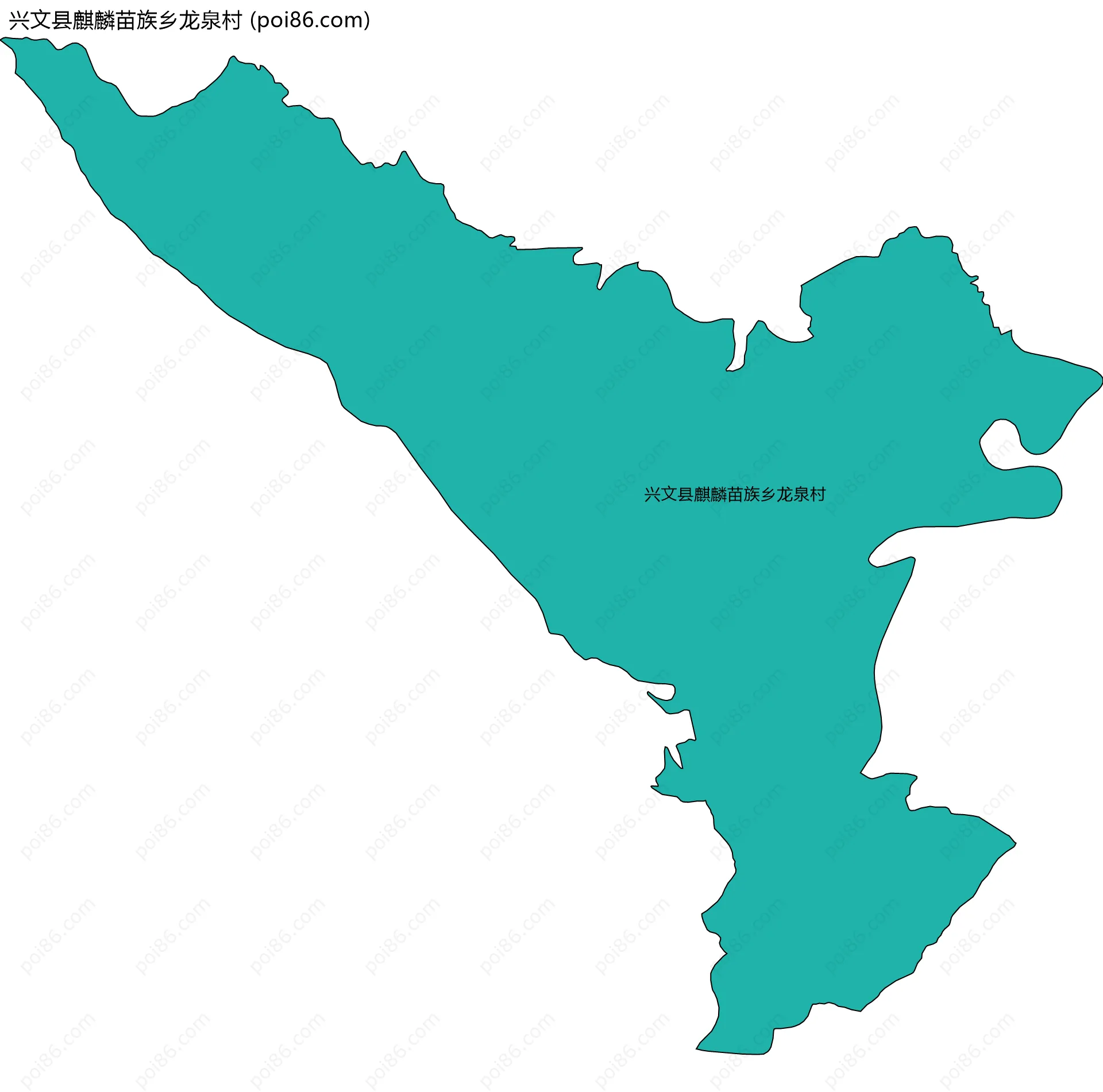 兴文县麒麟苗族乡龙泉村边界地图