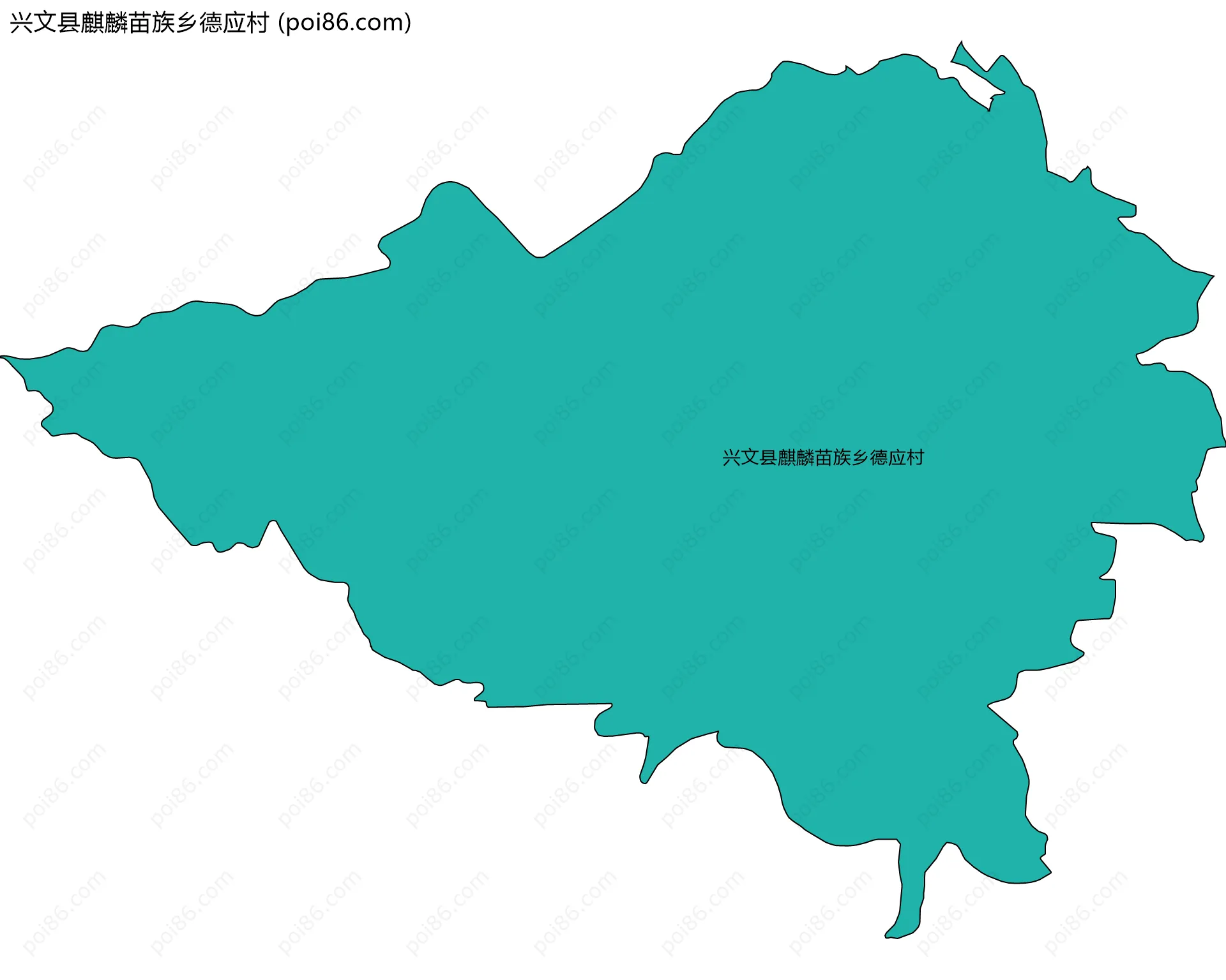 兴文县麒麟苗族乡德应村边界地图