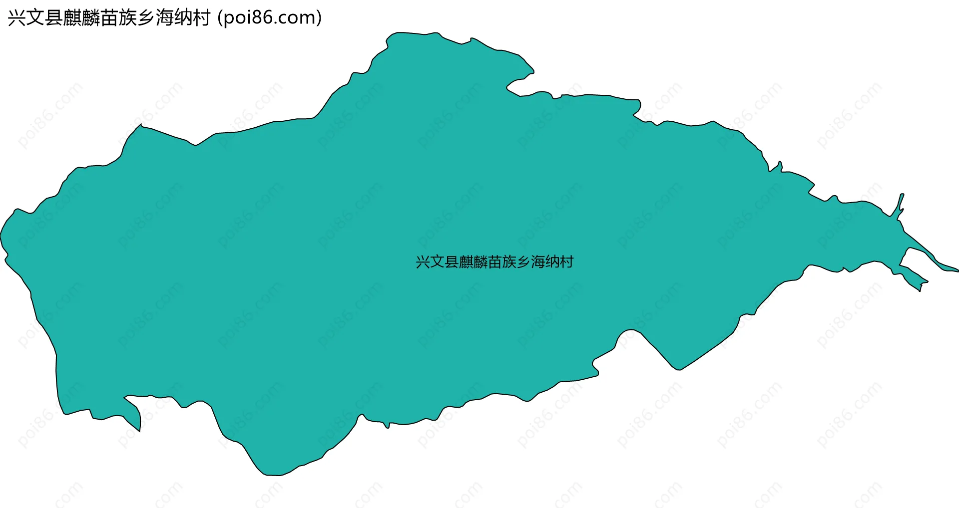 兴文县麒麟苗族乡海纳村边界地图