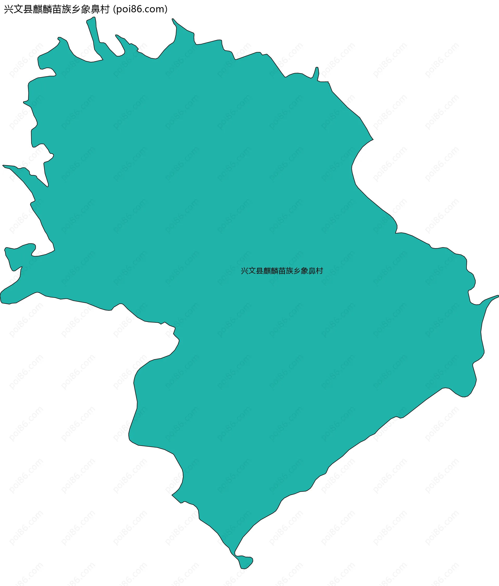 兴文县麒麟苗族乡象鼻村边界地图