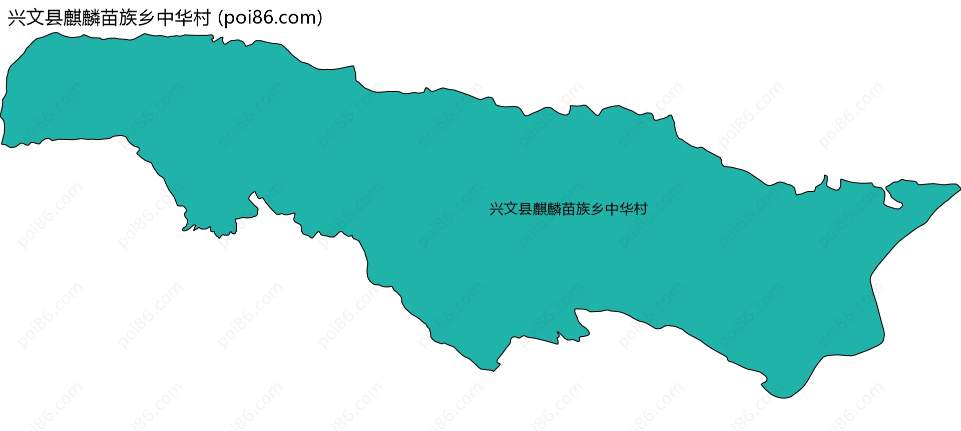 兴文县麒麟苗族乡中华村边界地图
