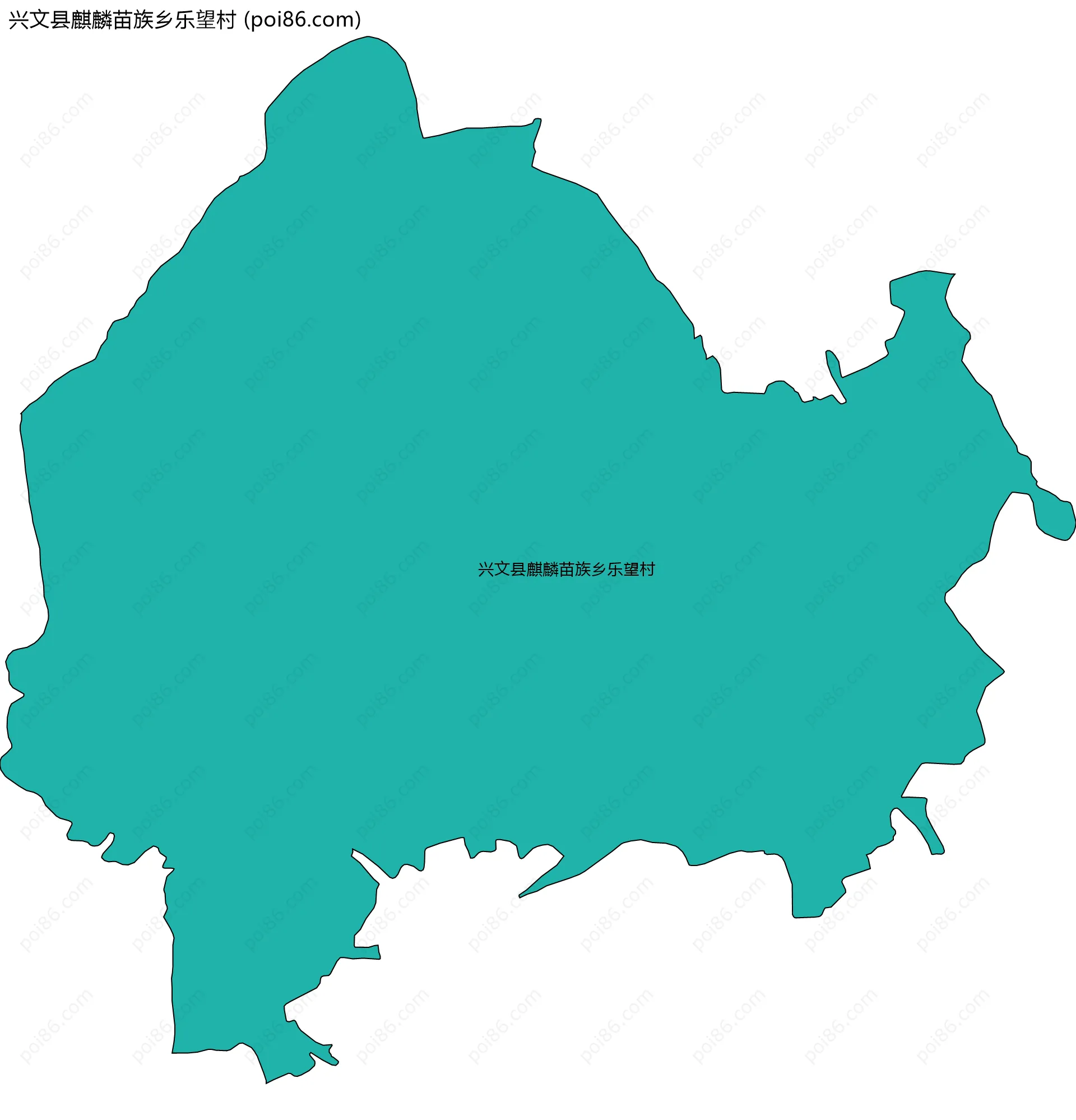 兴文县麒麟苗族乡乐望村边界地图