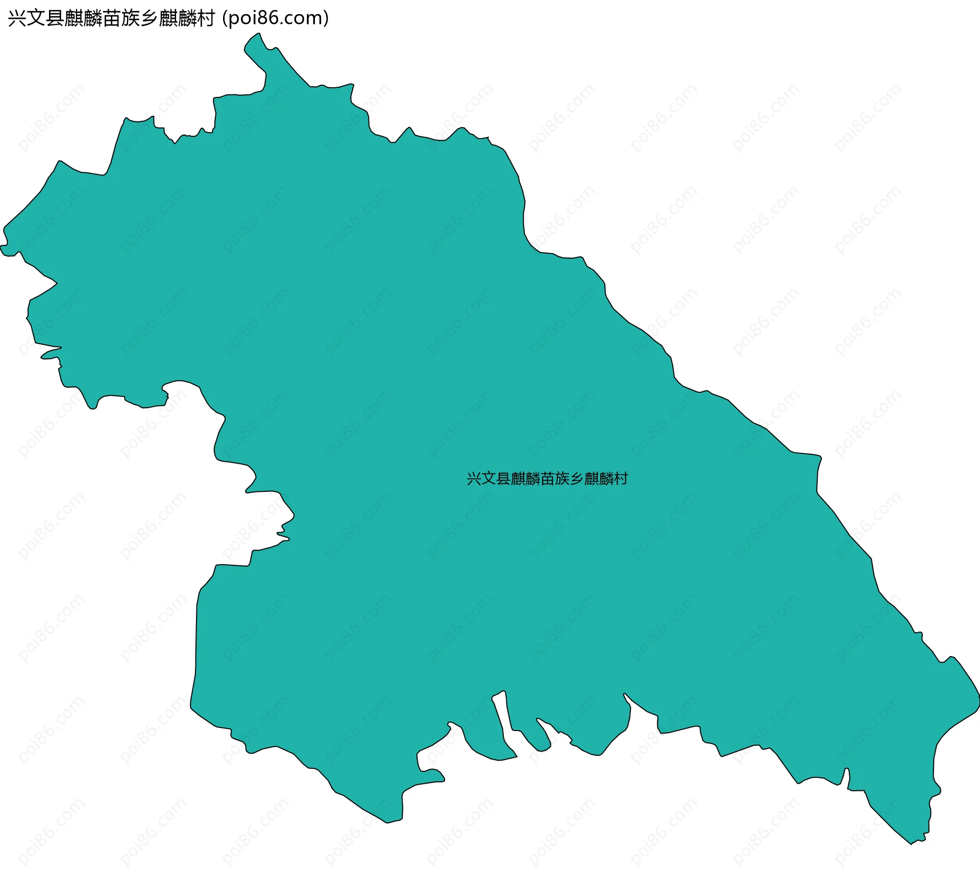 兴文县麒麟苗族乡麒麟村边界地图