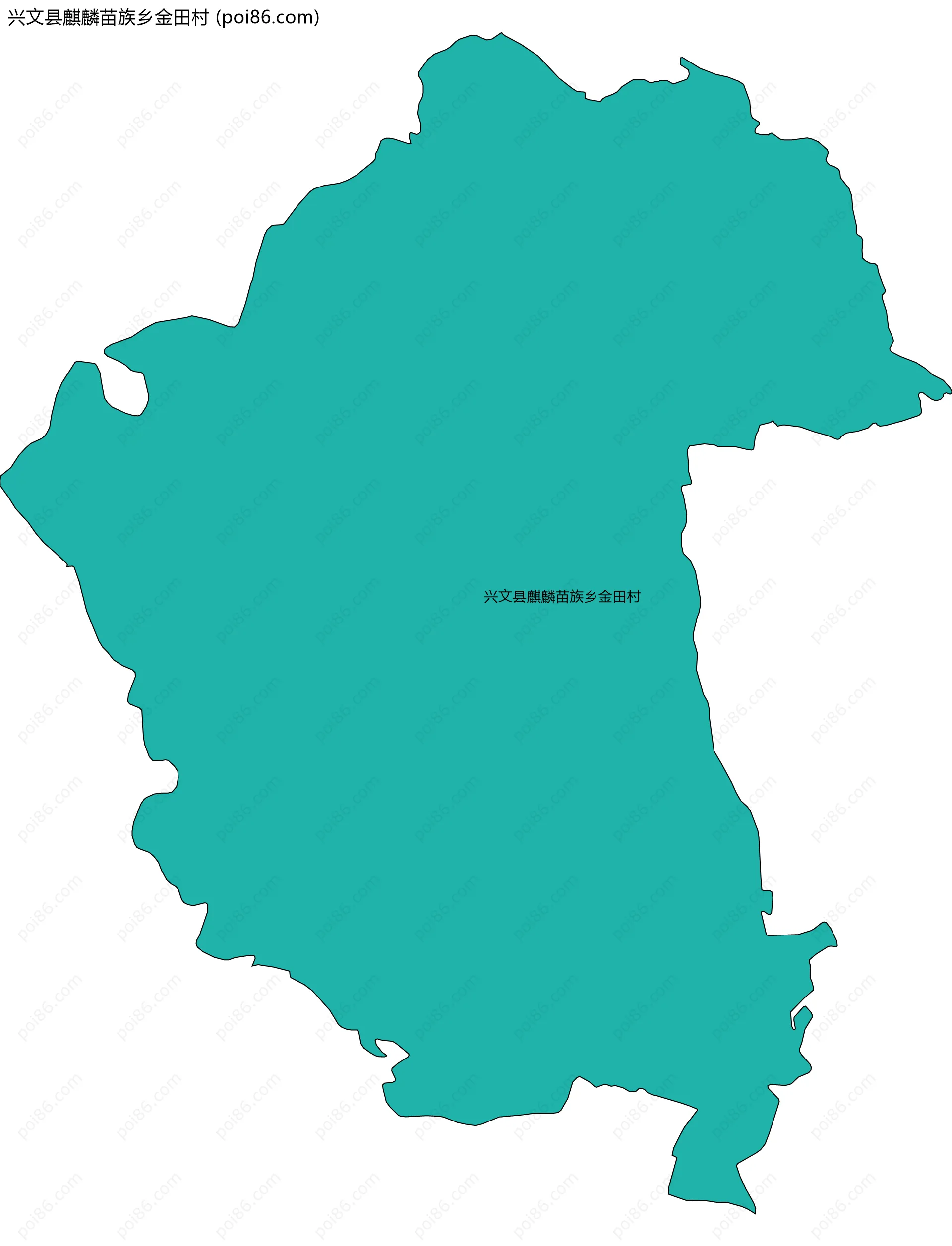 兴文县麒麟苗族乡金田村边界地图