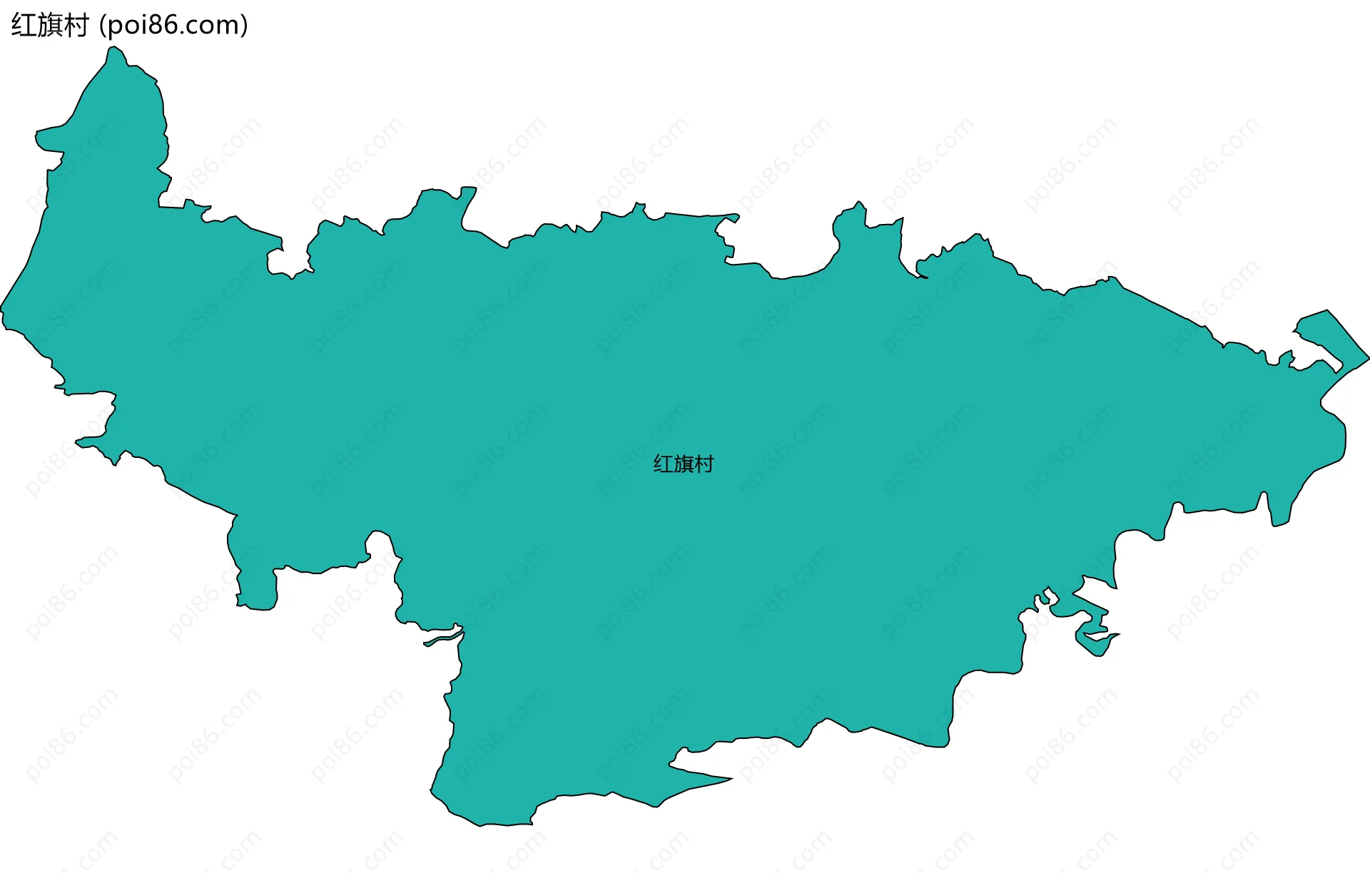 红旗村边界地图