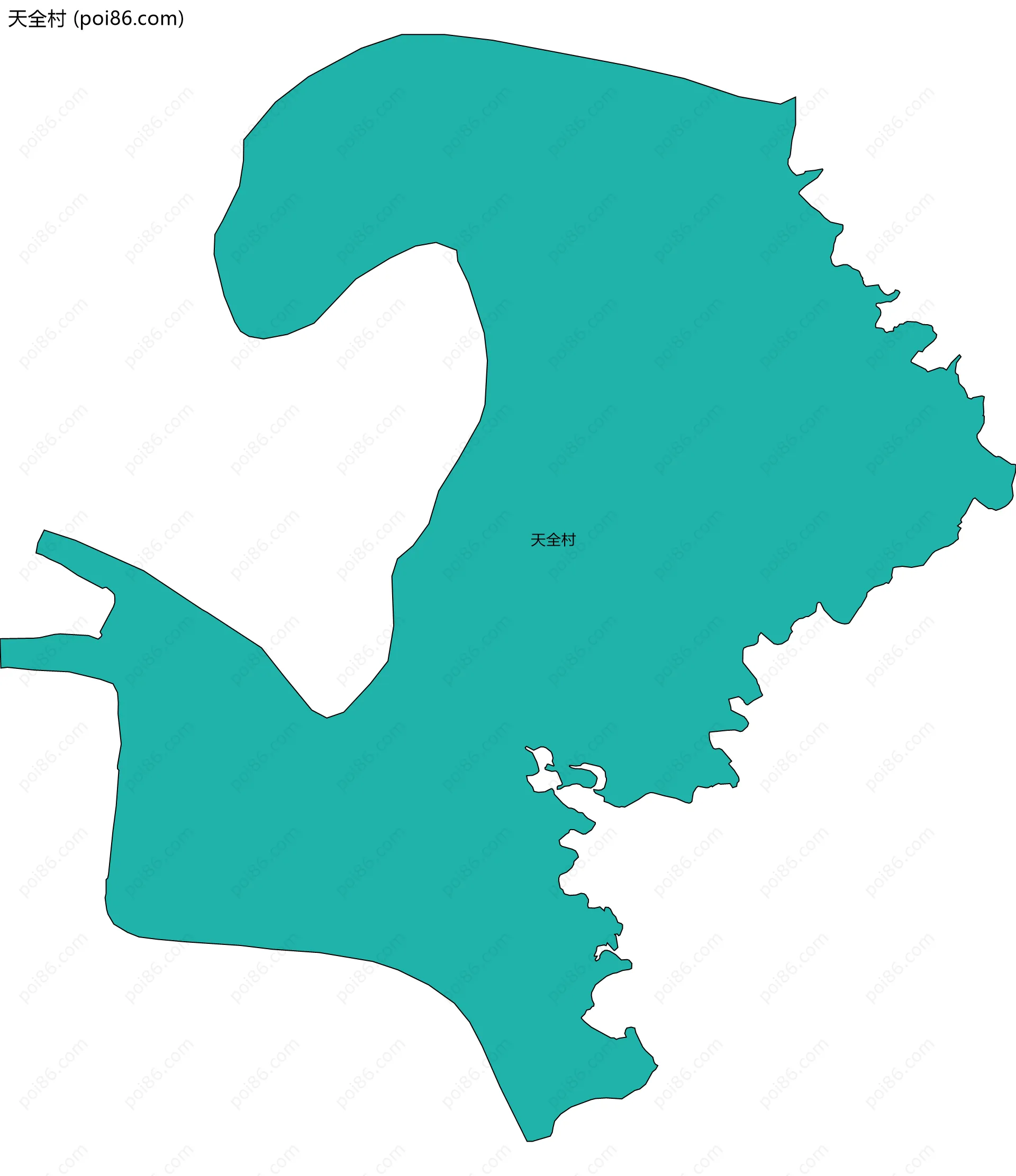 天全村边界地图