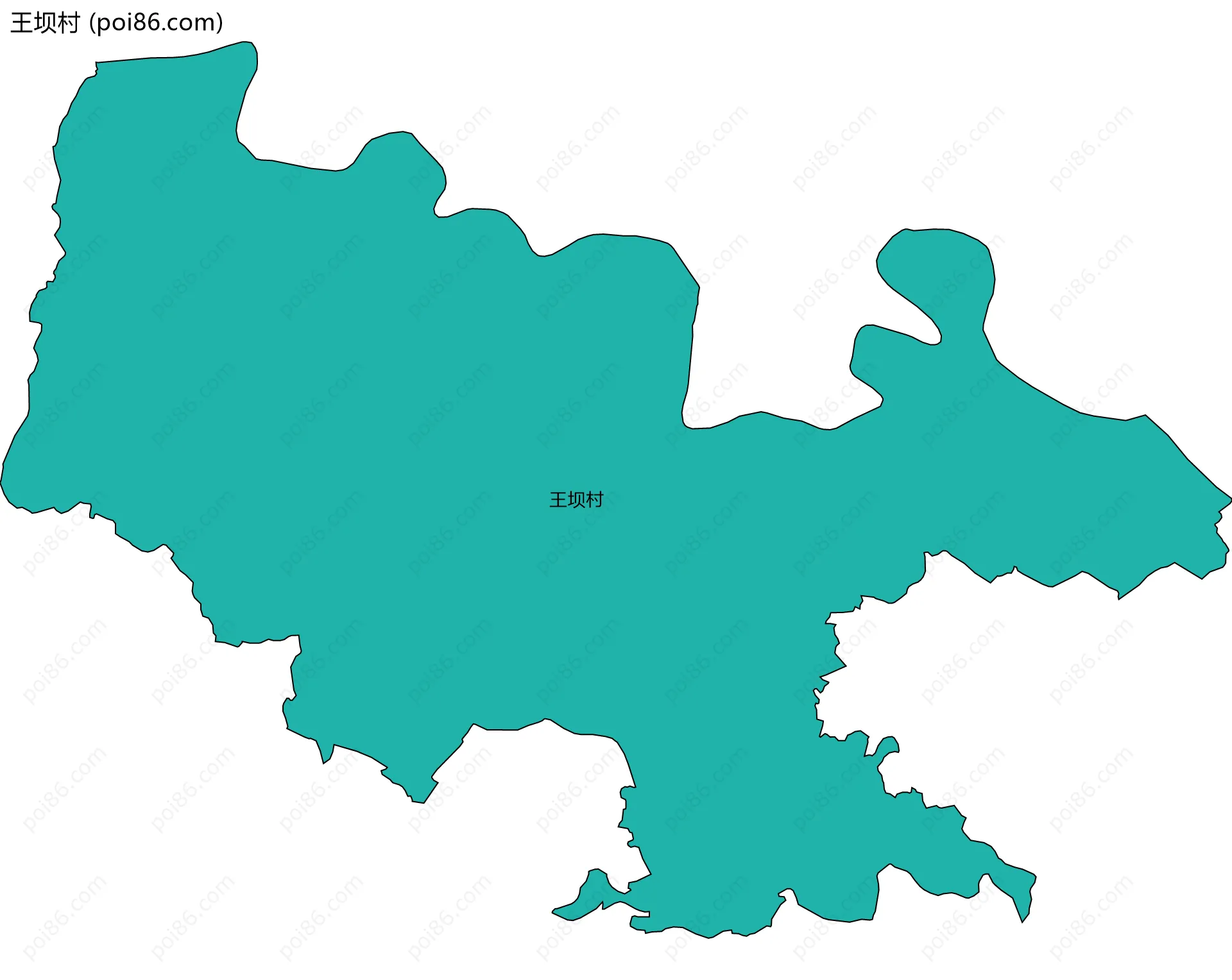 王坝村边界地图