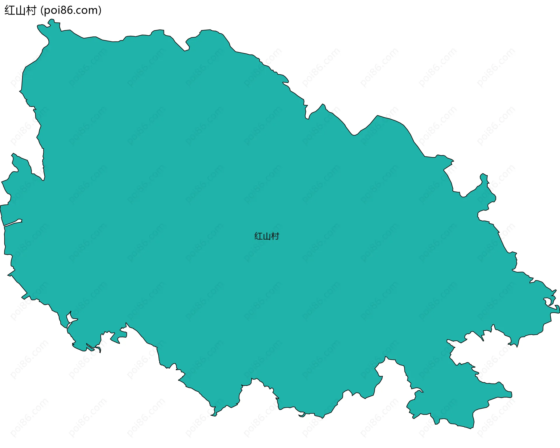 红山村边界地图