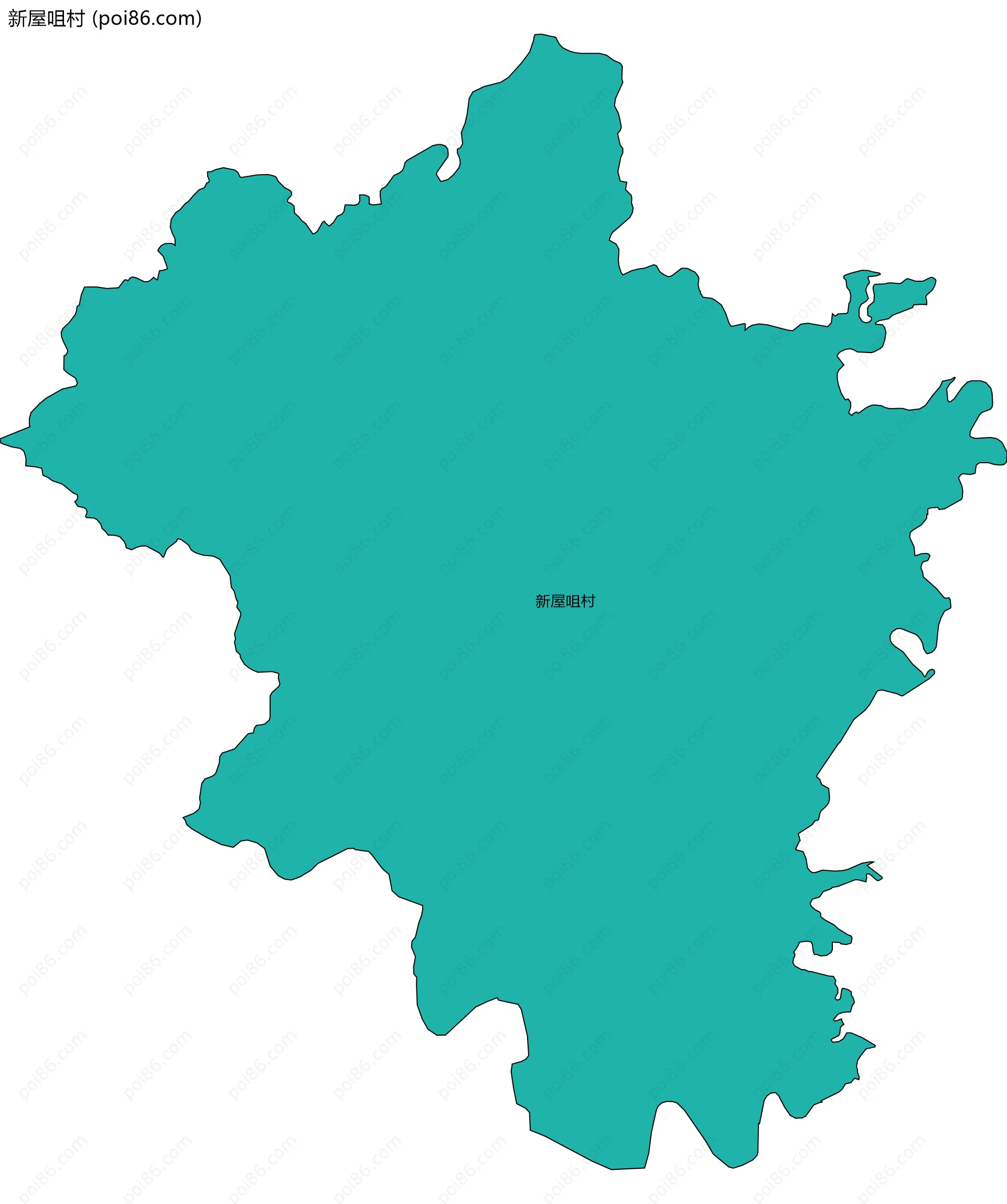 新屋咀村边界地图