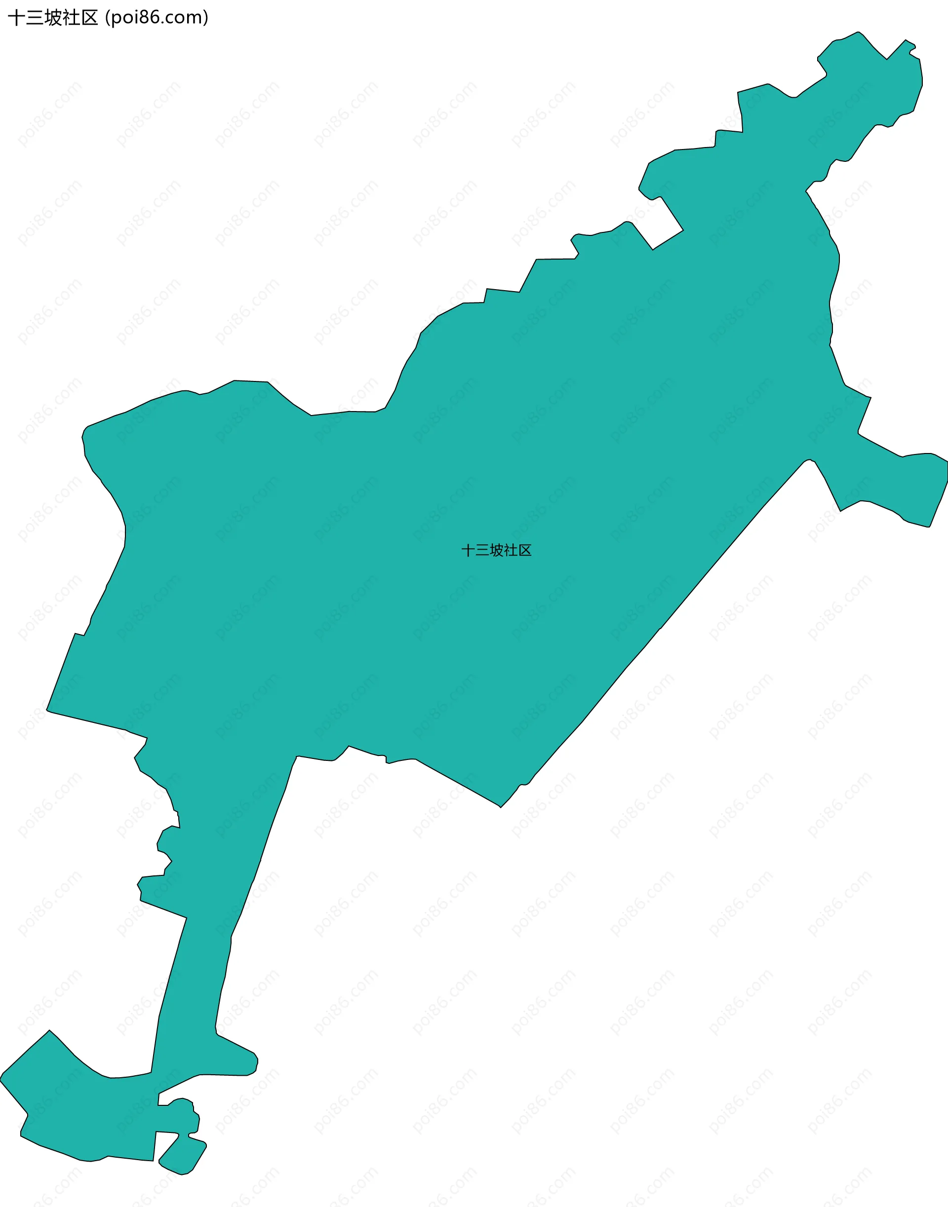 十三坡社区边界地图
