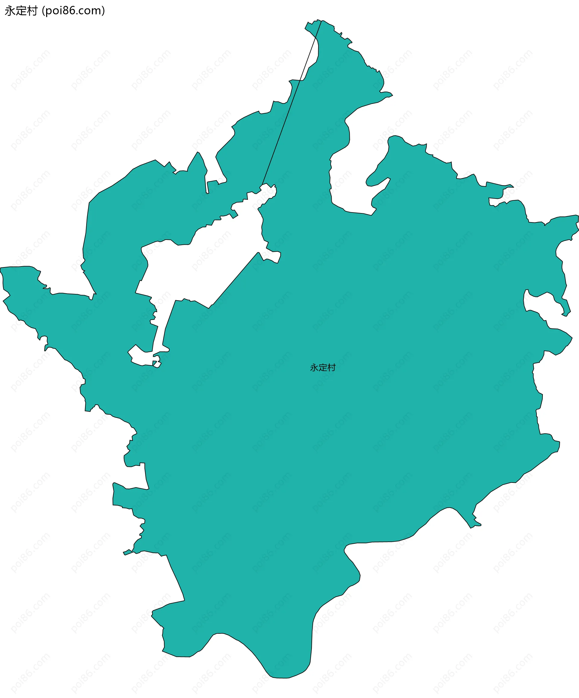 永定村边界地图