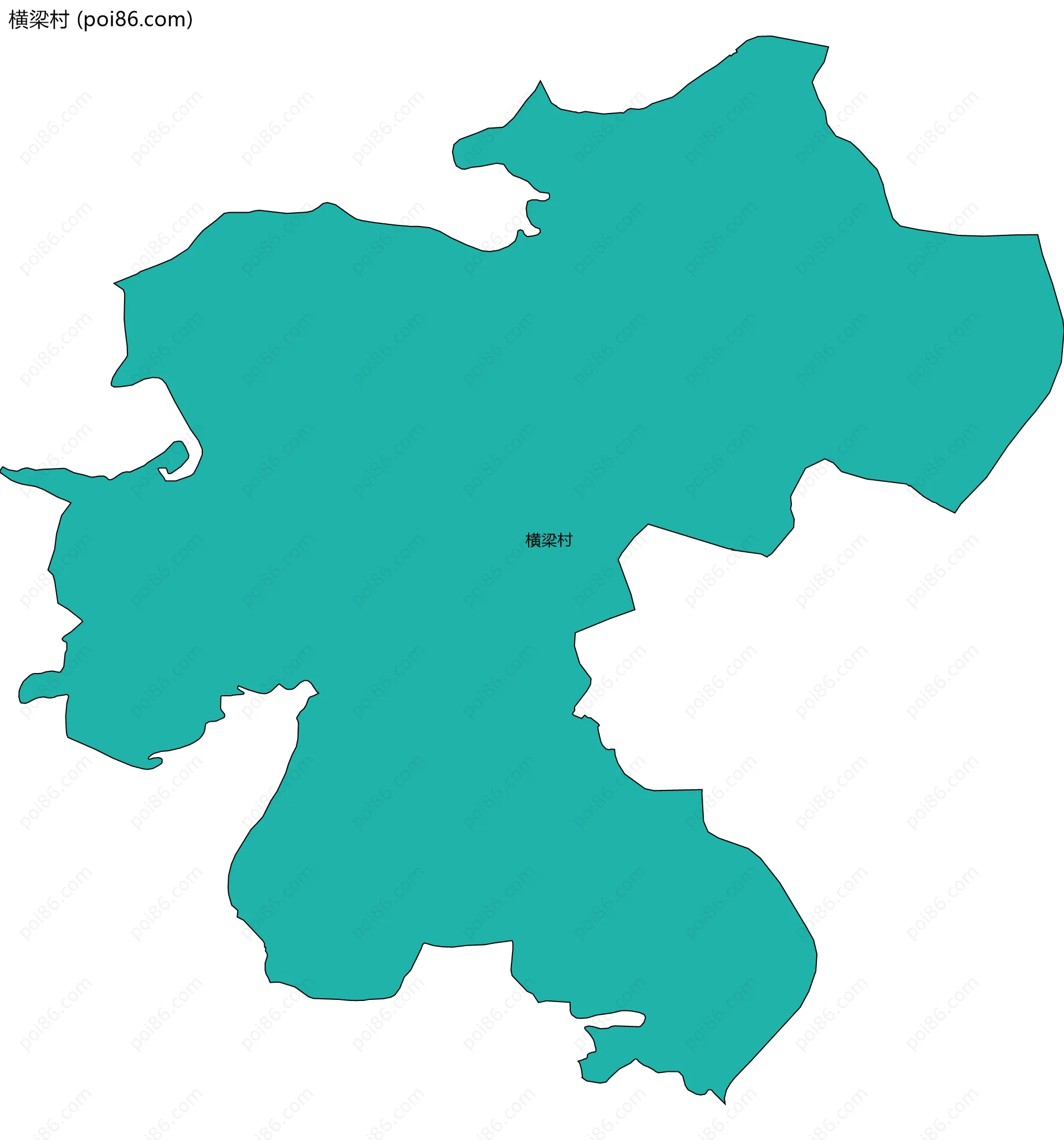 横梁村边界地图