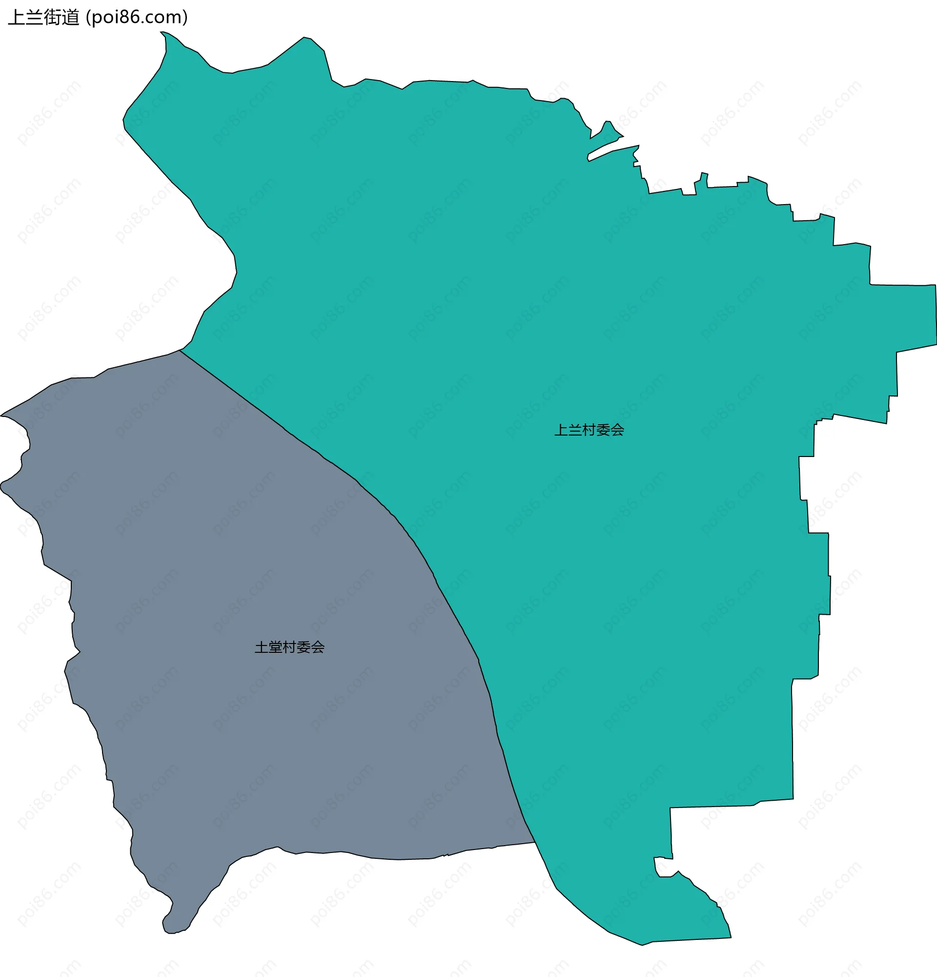 上兰街道边界地图(五级行政区划)