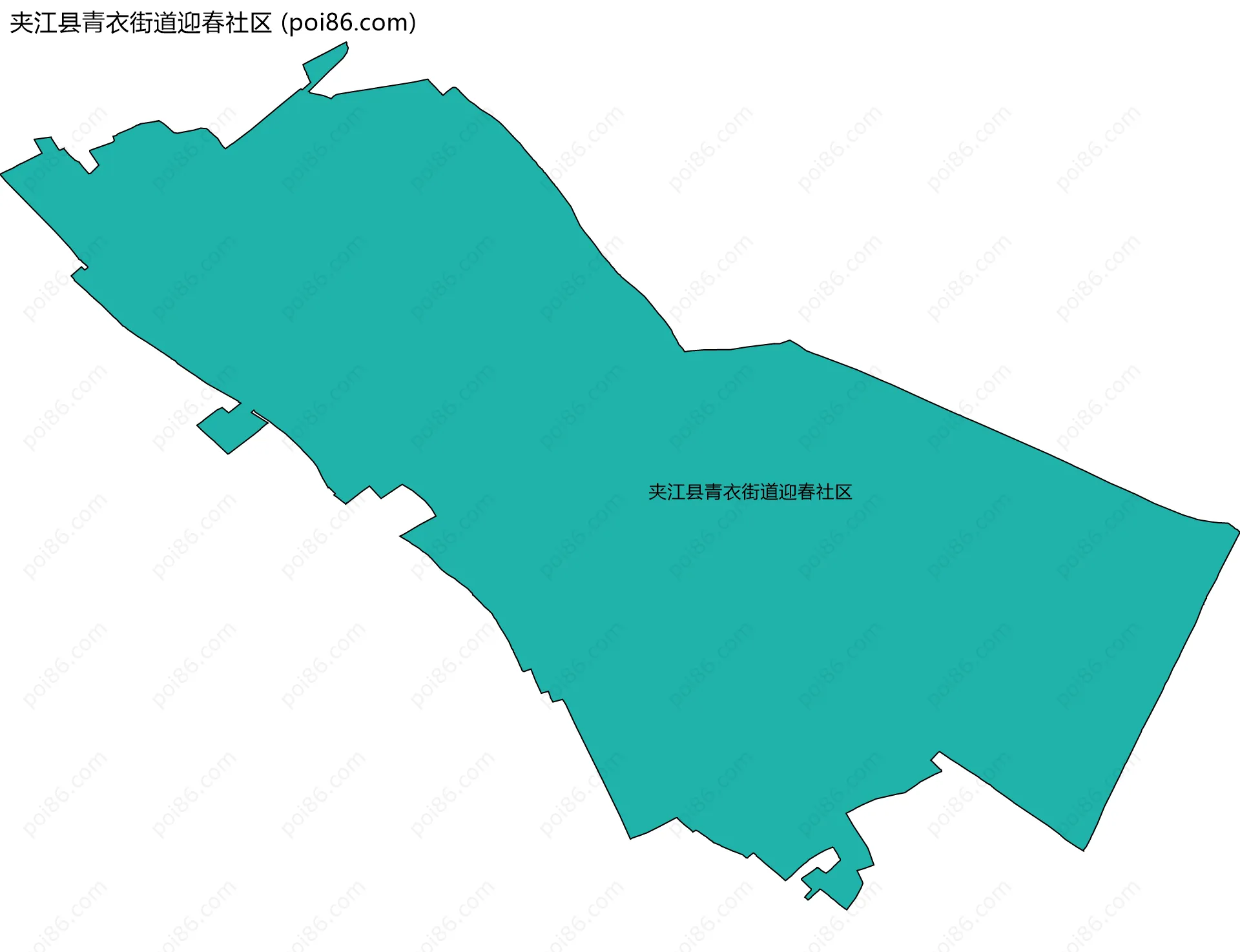 夹江县青衣街道迎春社区边界地图