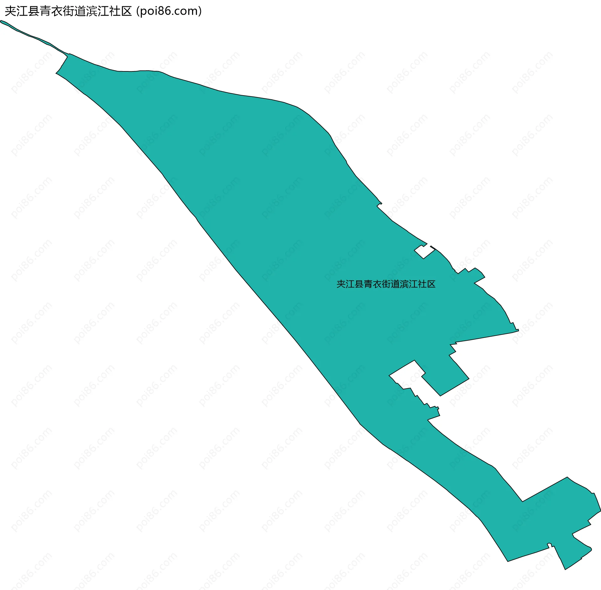 夹江县青衣街道滨江社区边界地图