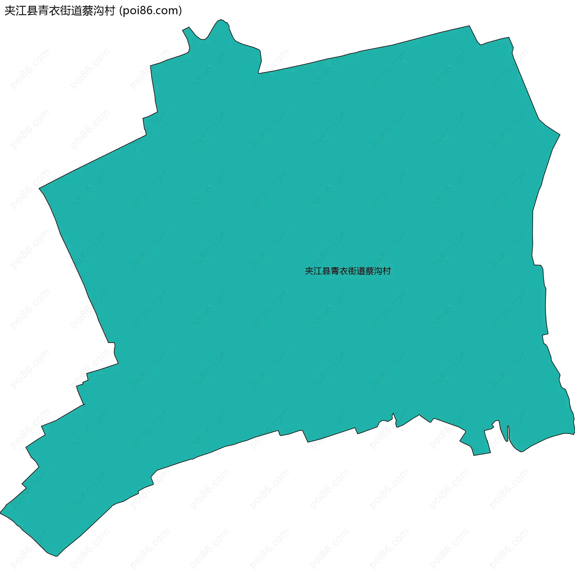 夹江县青衣街道蔡沟村边界地图