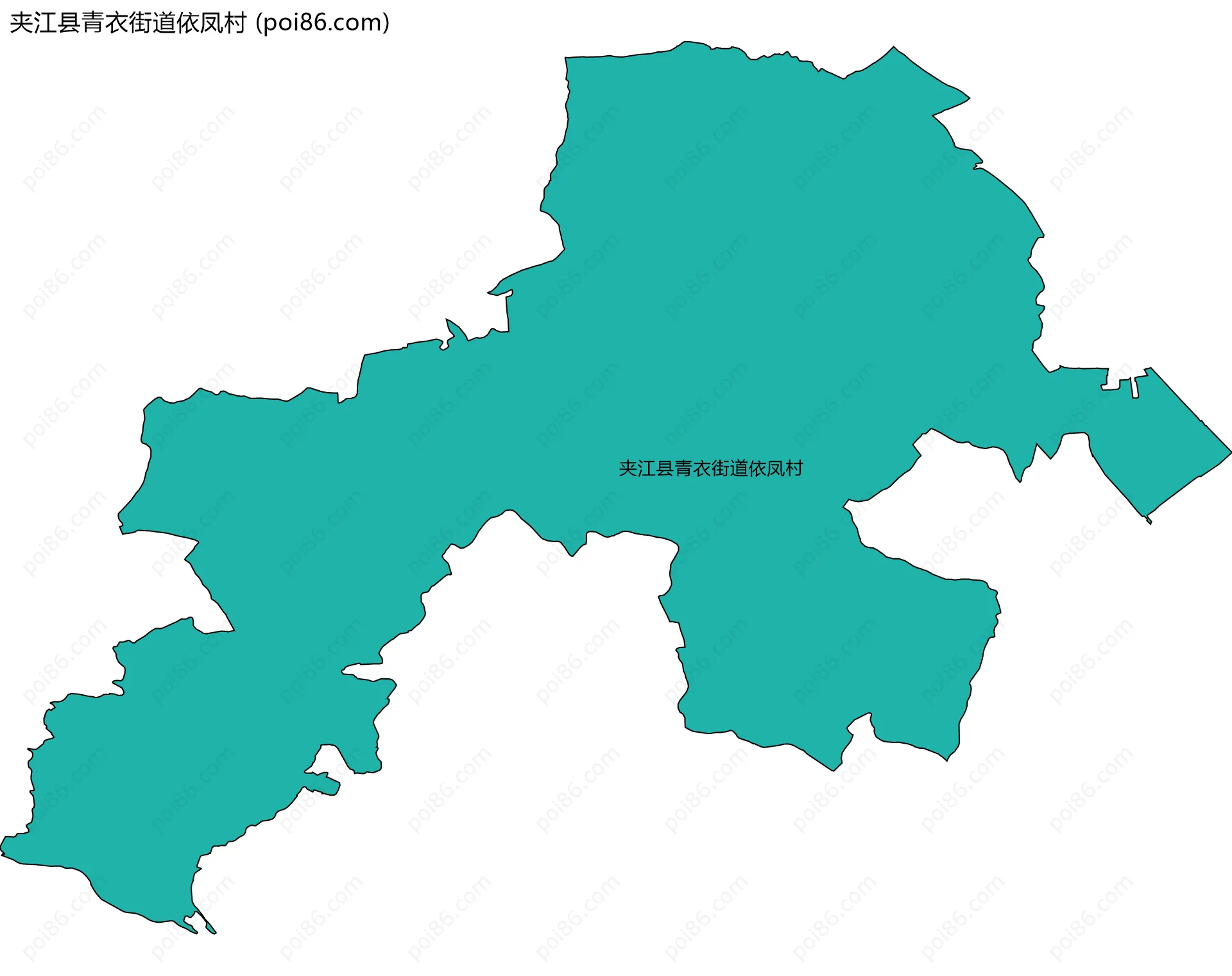 夹江县青衣街道依凤村边界地图