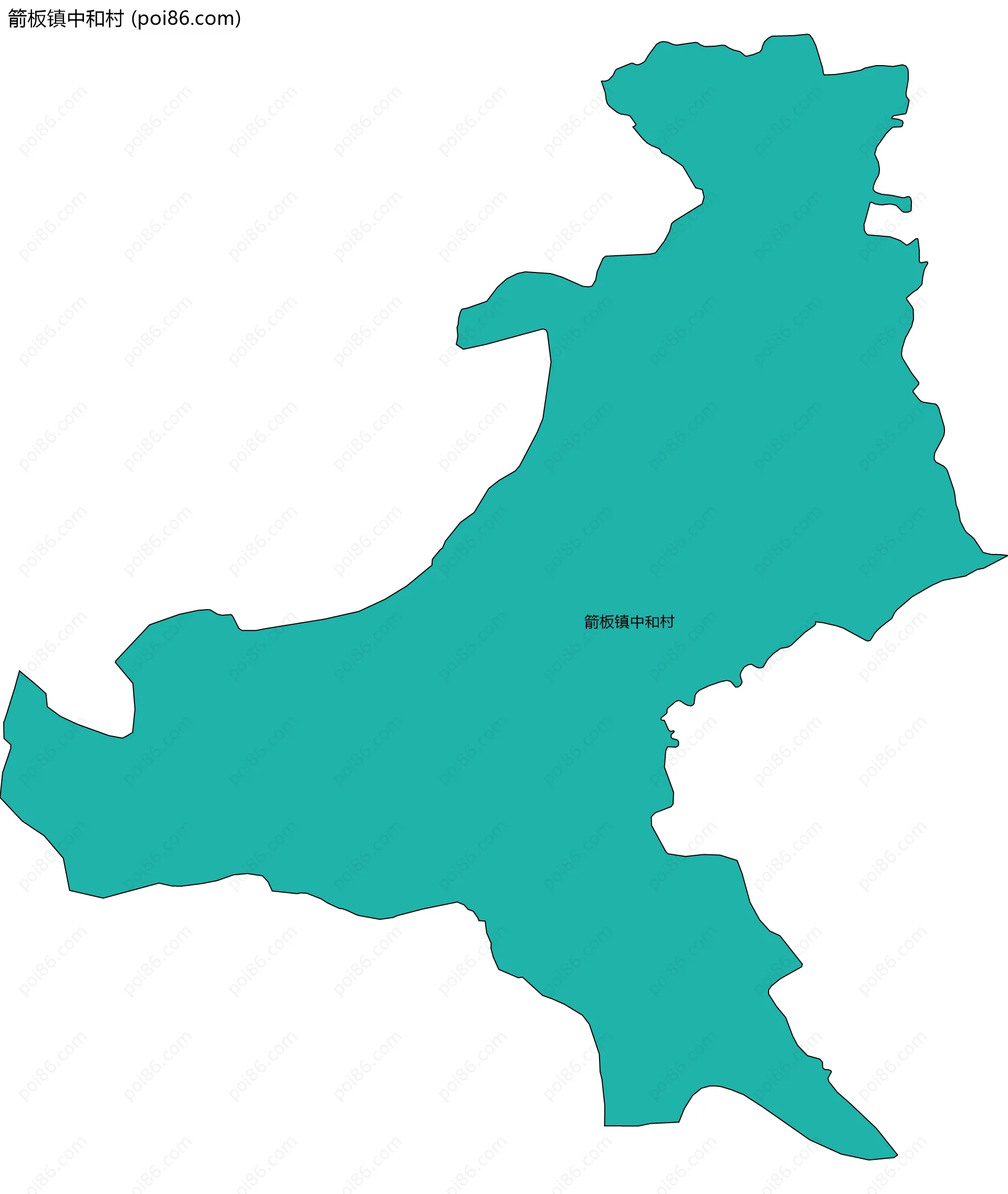 箭板镇中和村边界地图