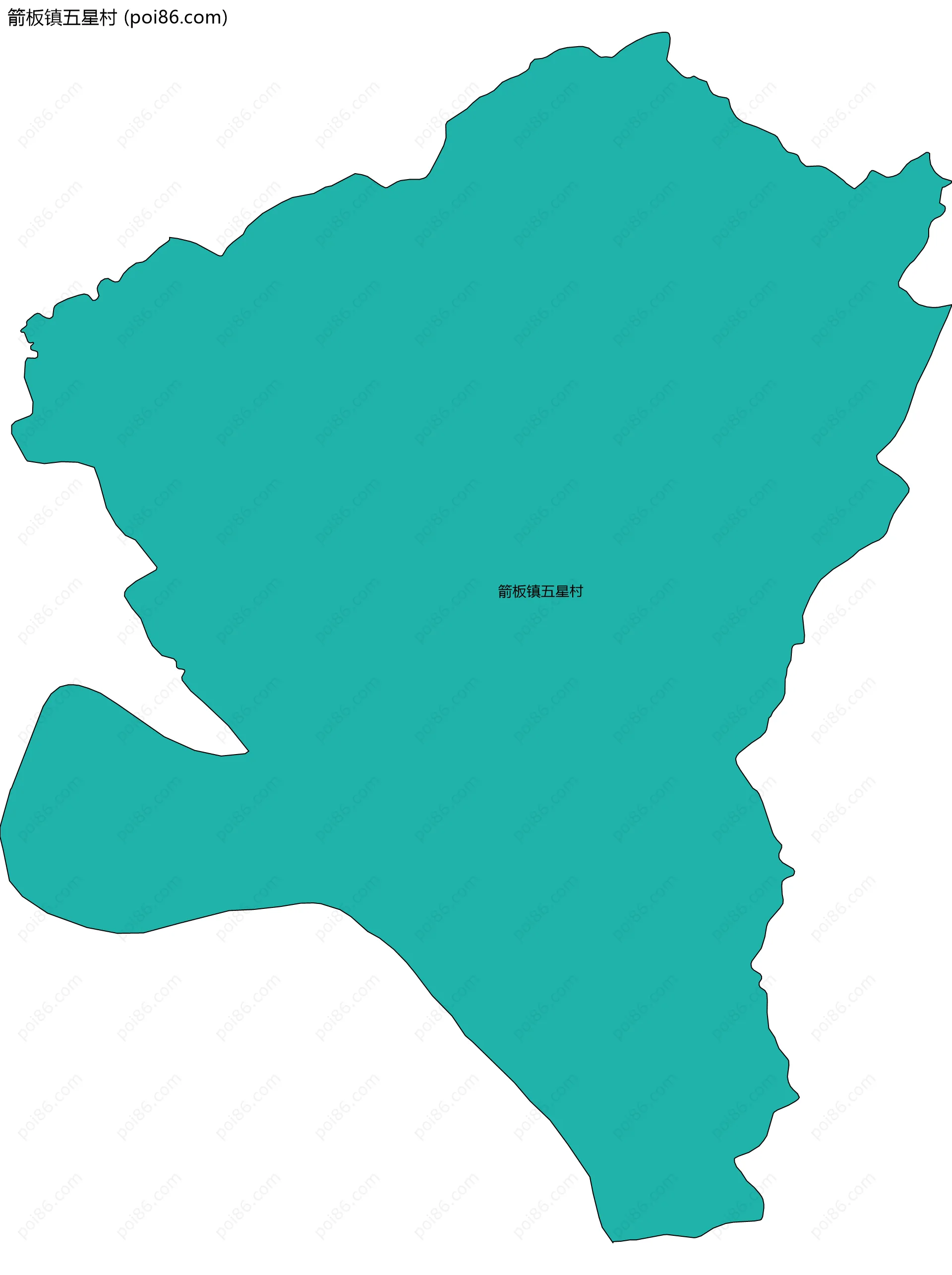 箭板镇五星村边界地图