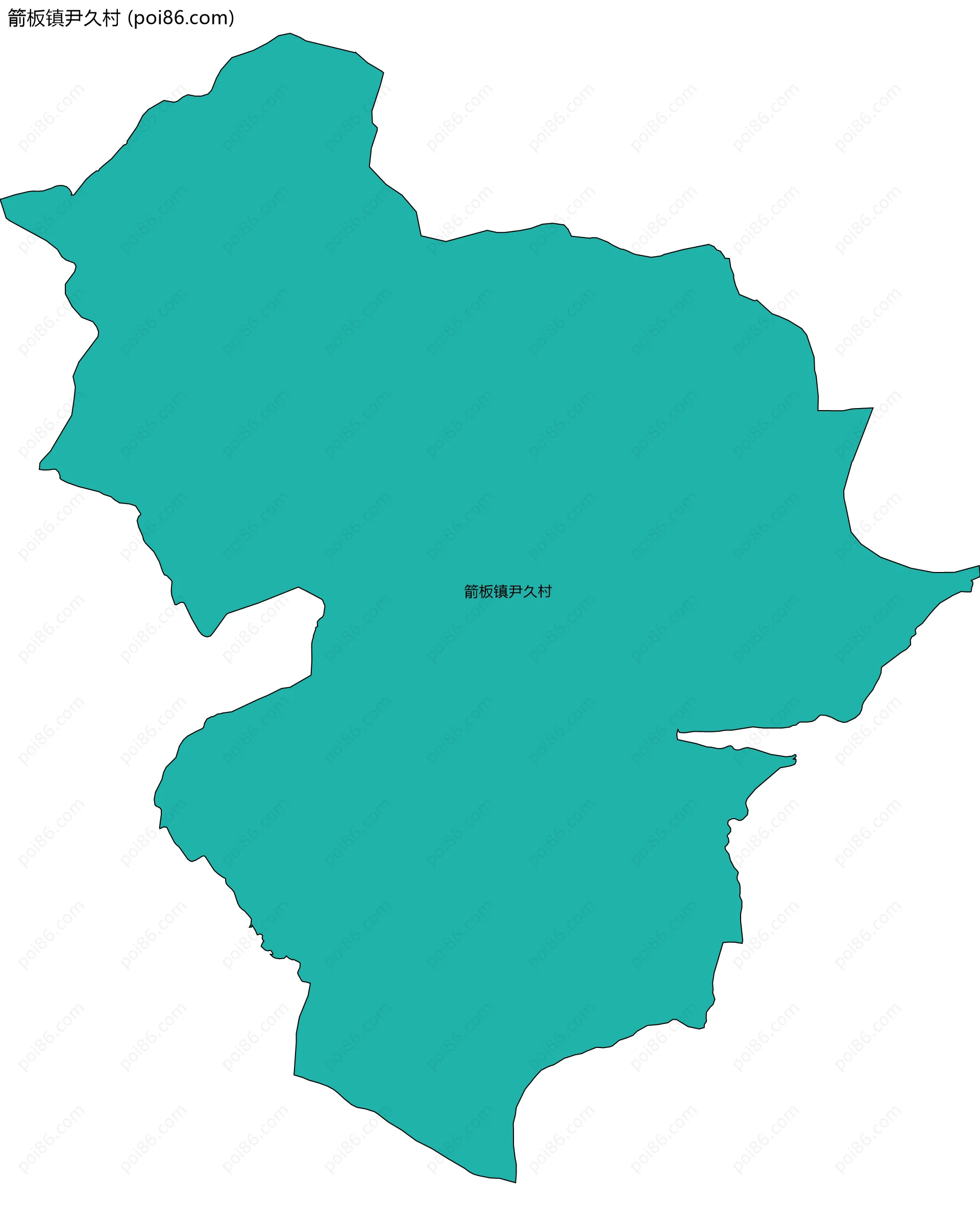 箭板镇尹久村边界地图