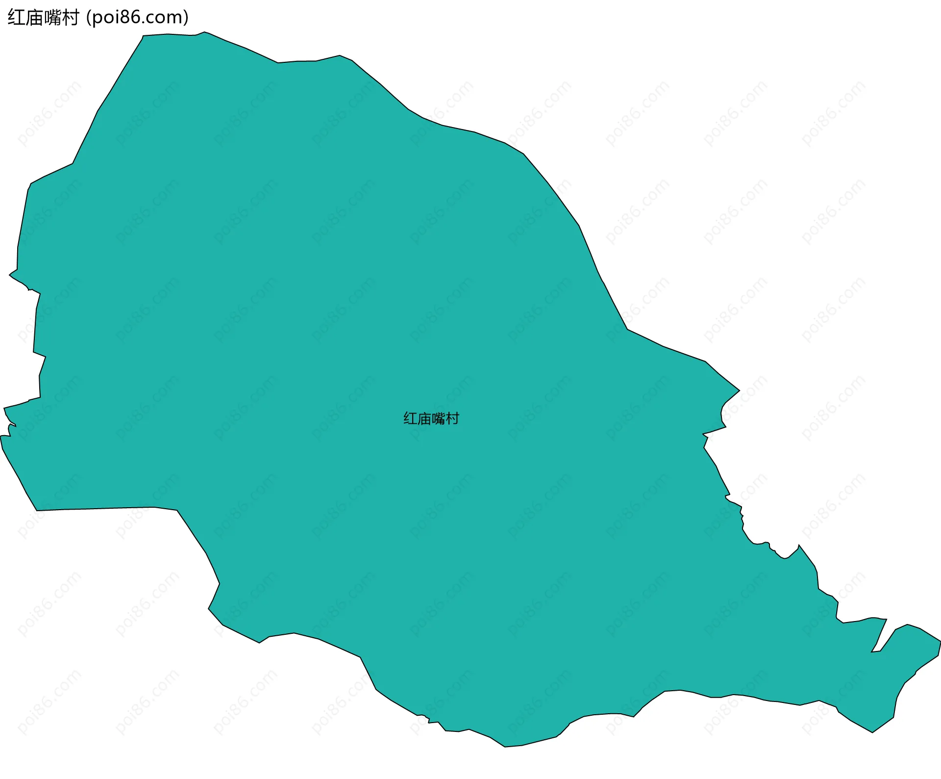 红庙嘴村边界地图