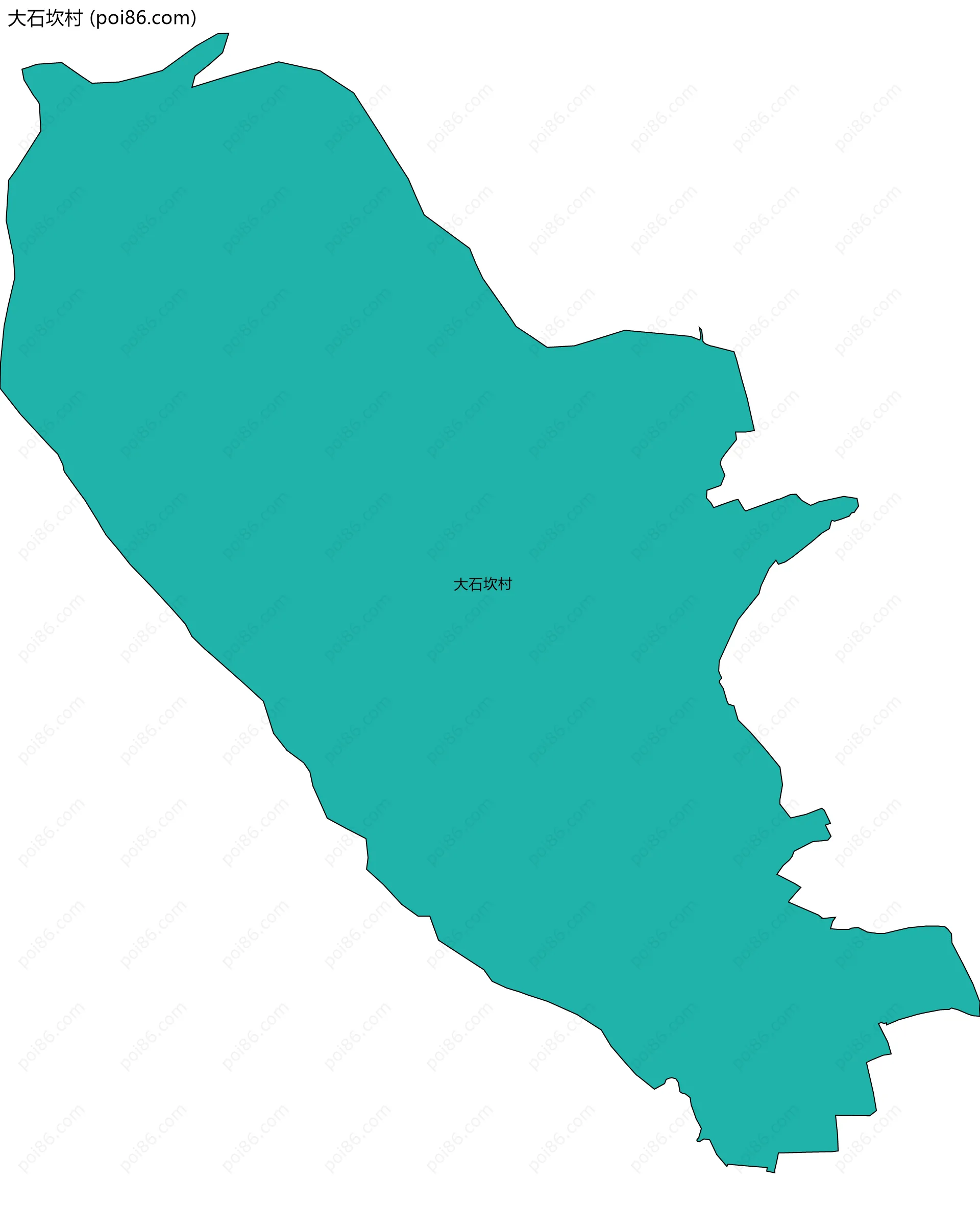 大石坎村边界地图