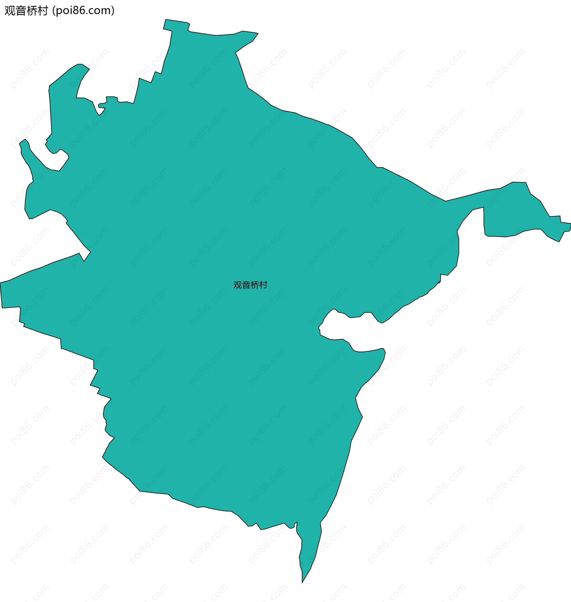 观音桥村边界地图
