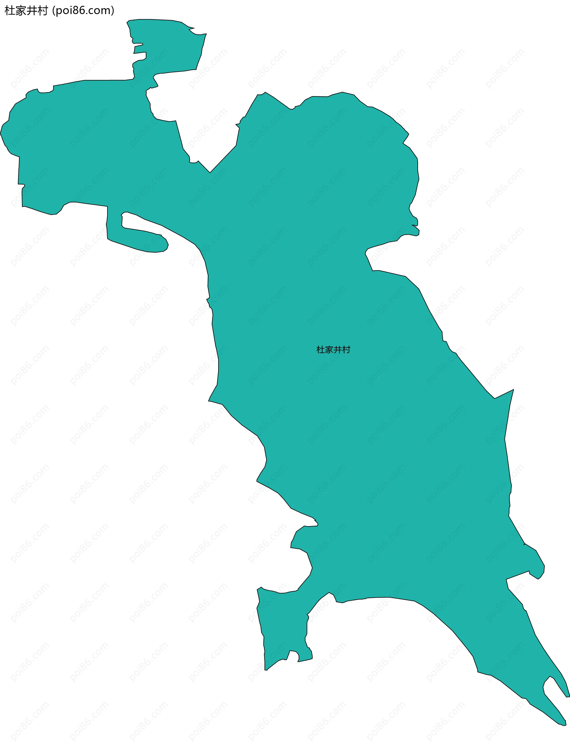 杜家井村边界地图