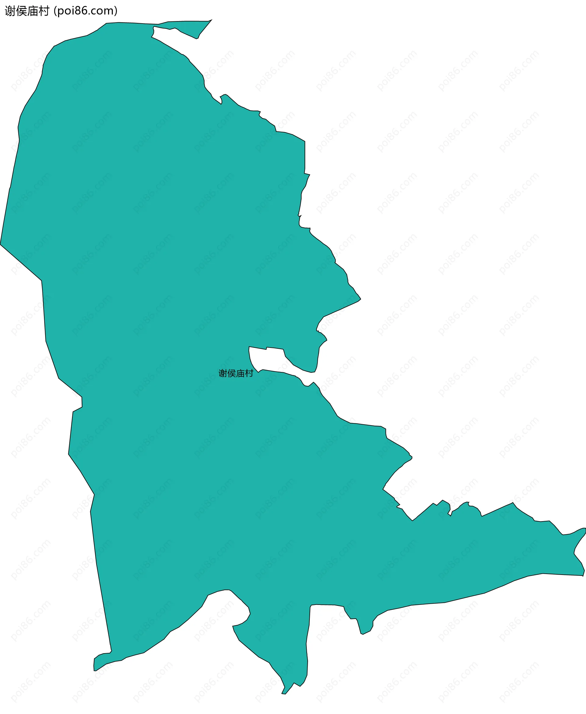 谢侯庙村边界地图