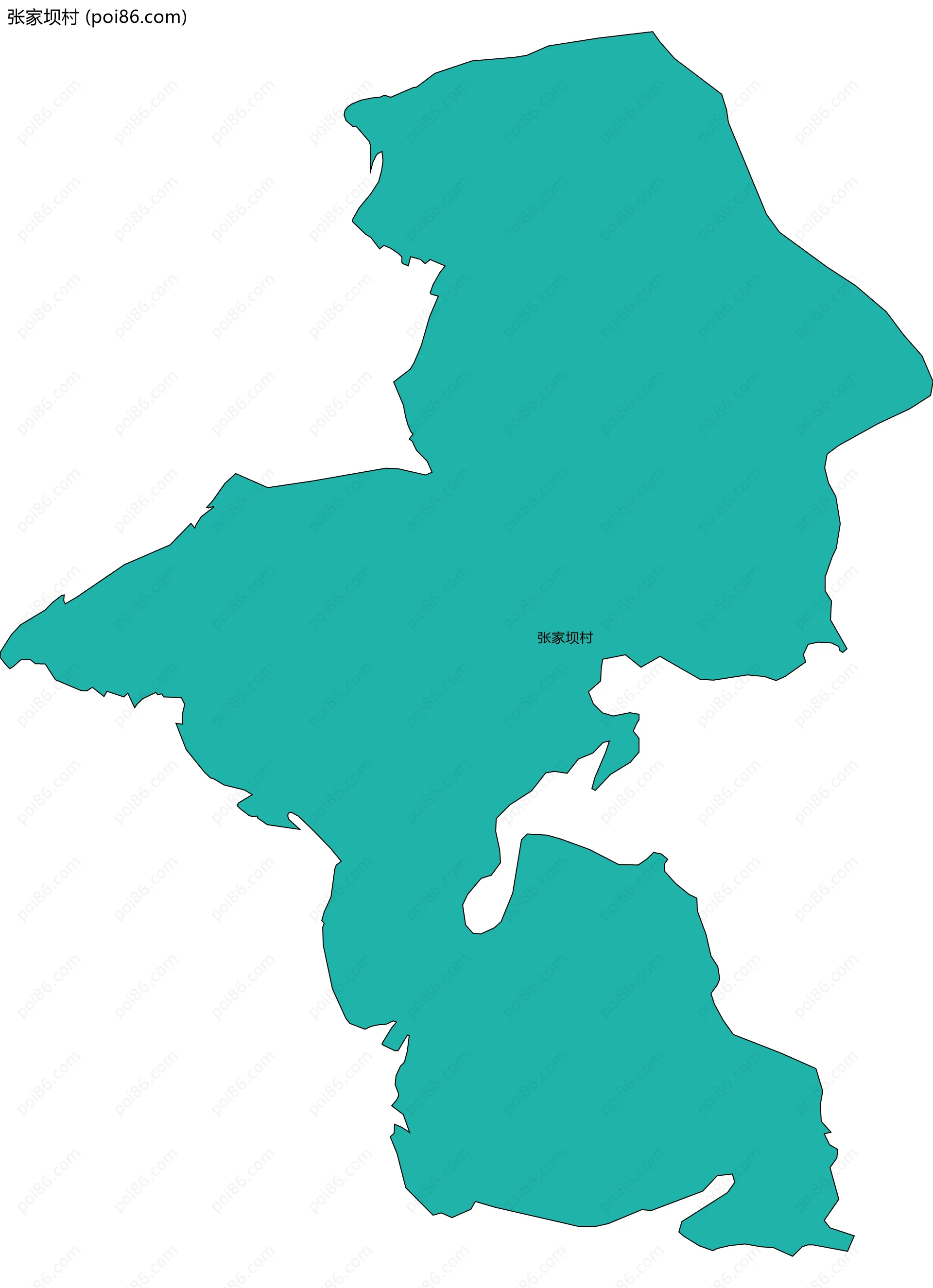 张家坝村边界地图