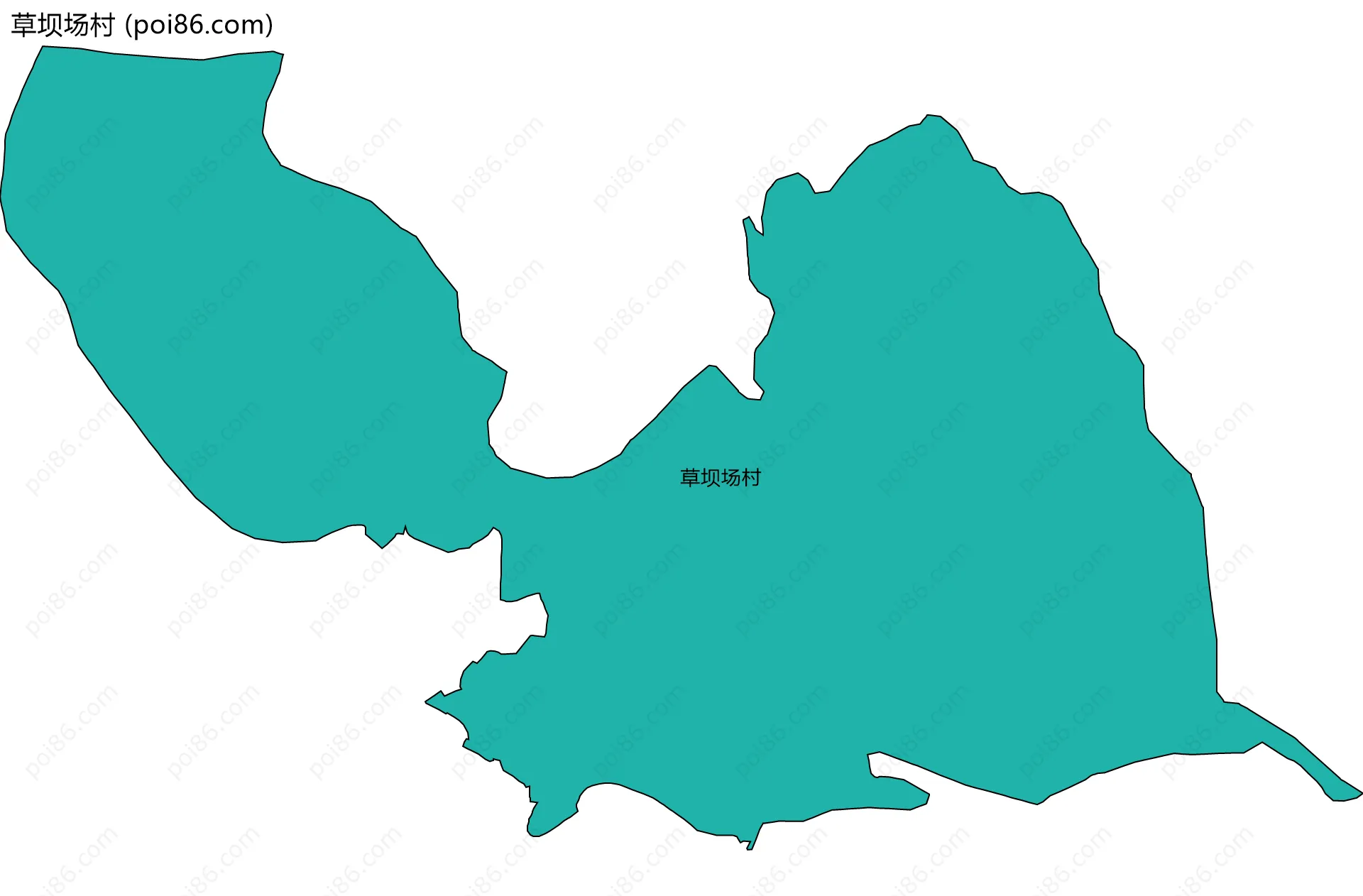 草坝场村边界地图