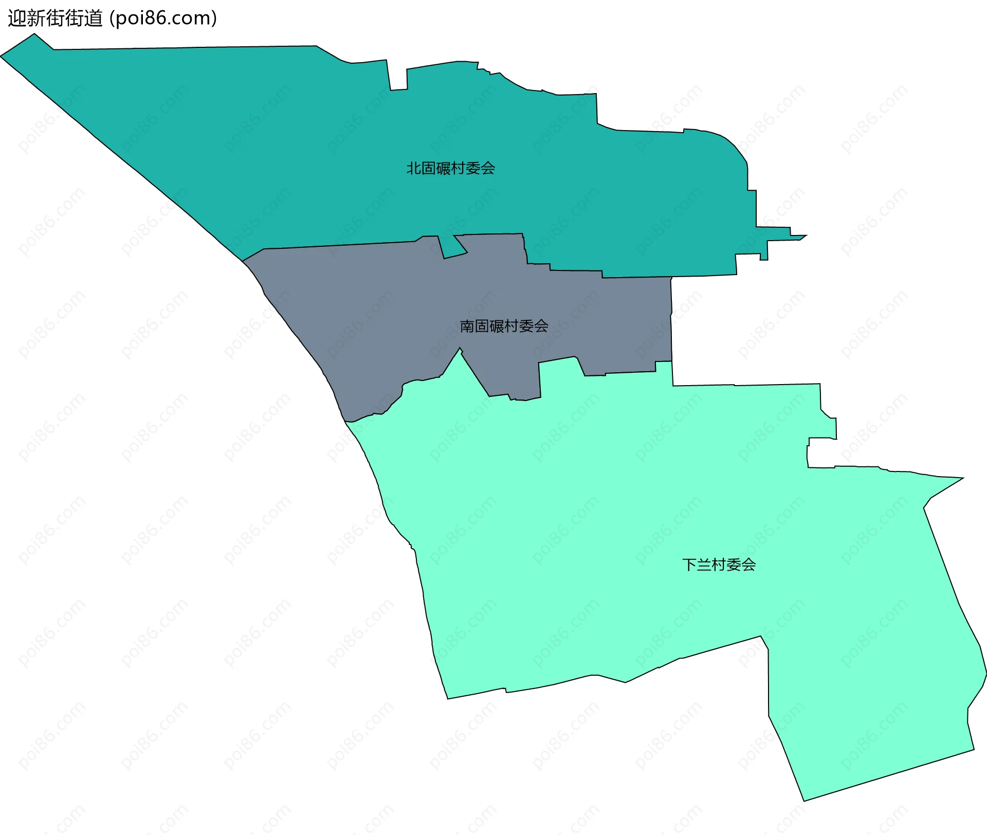 迎新街街道边界地图(五级行政区划)