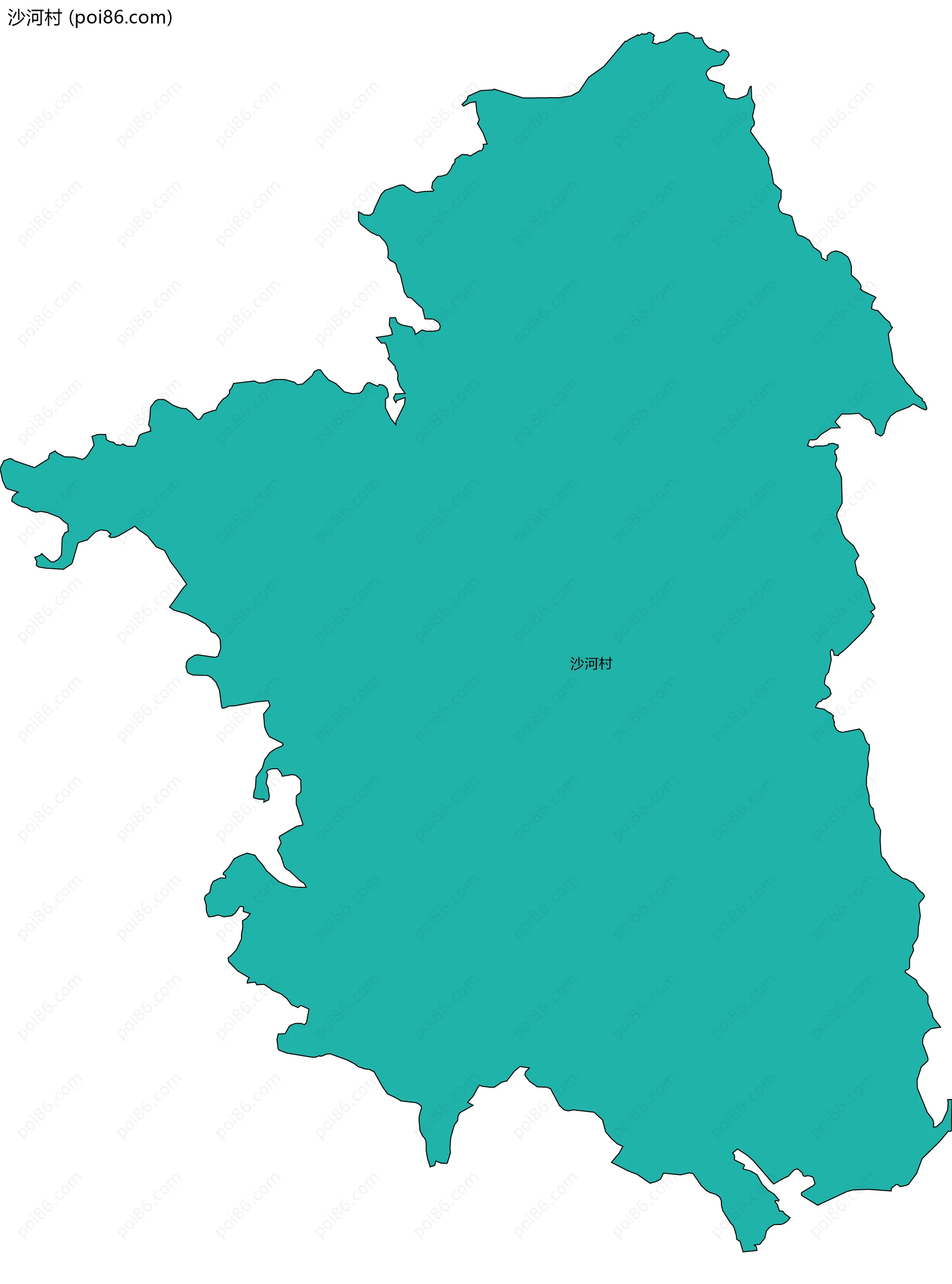 沙河村边界地图