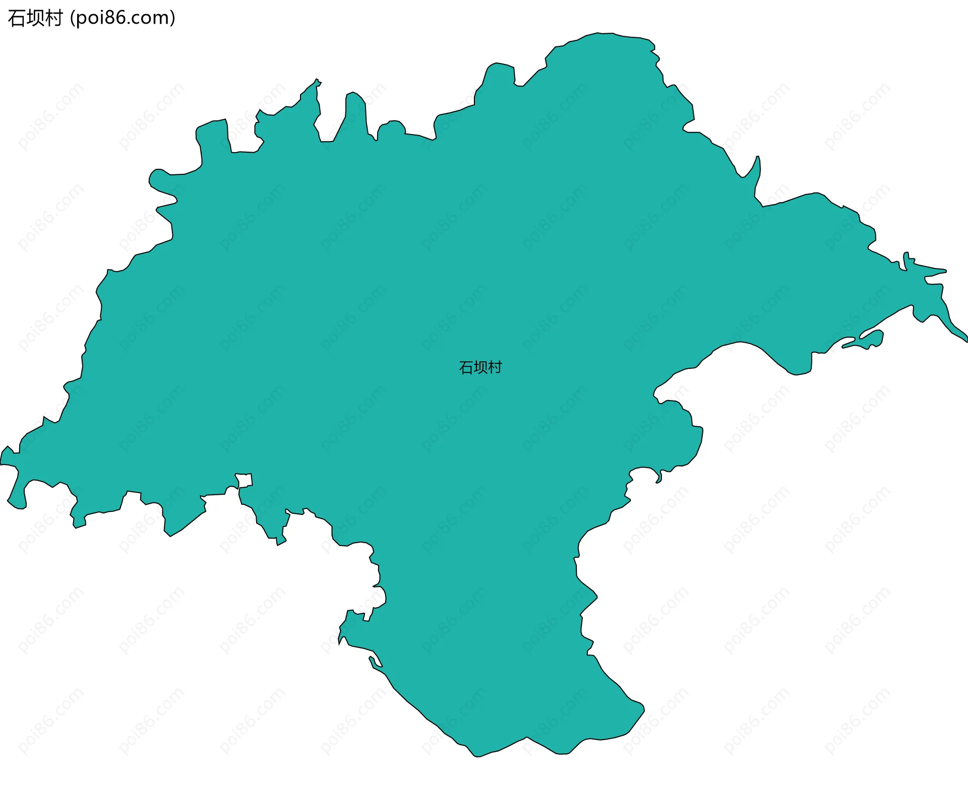 石坝村边界地图