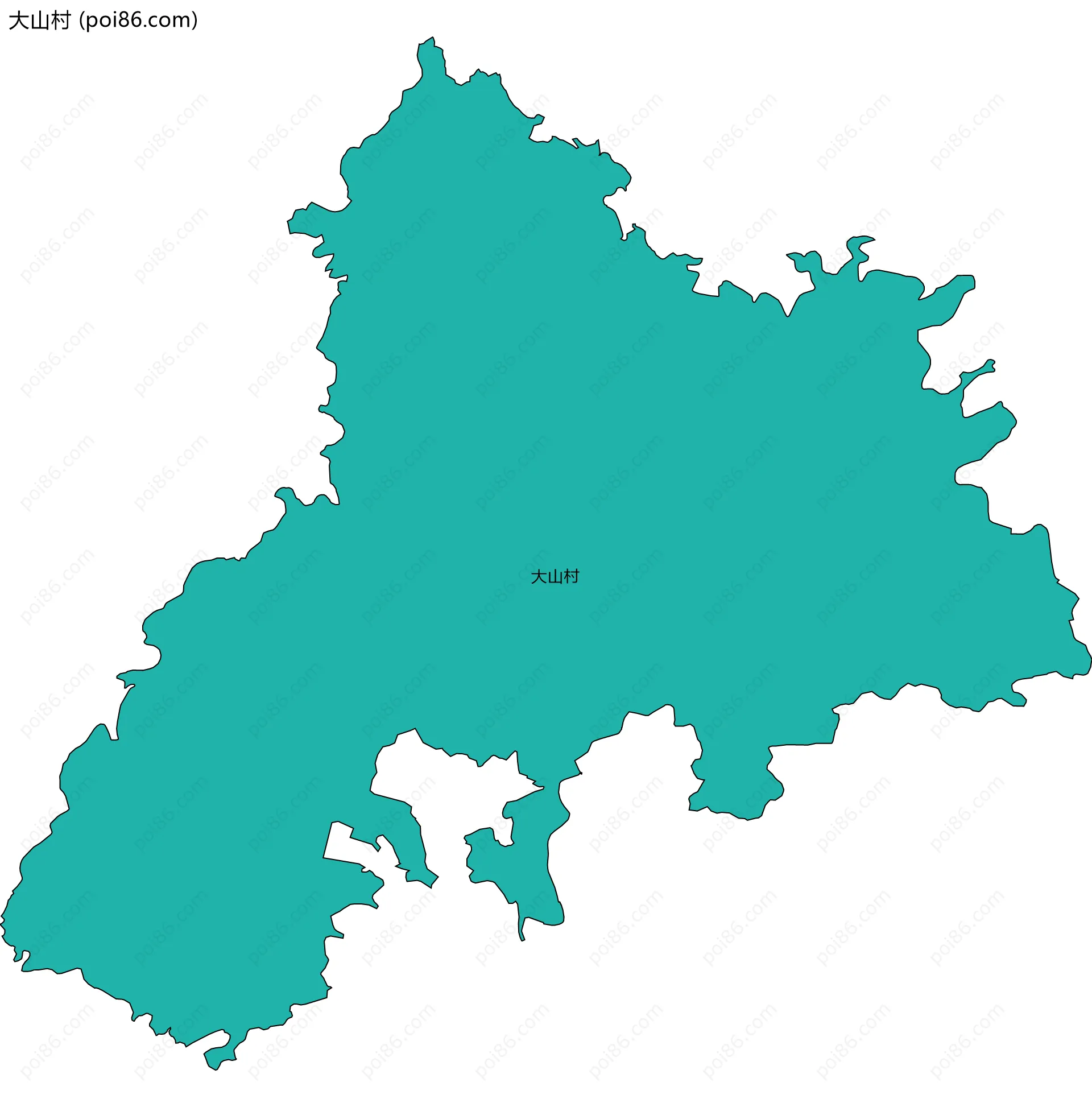 大山村边界地图