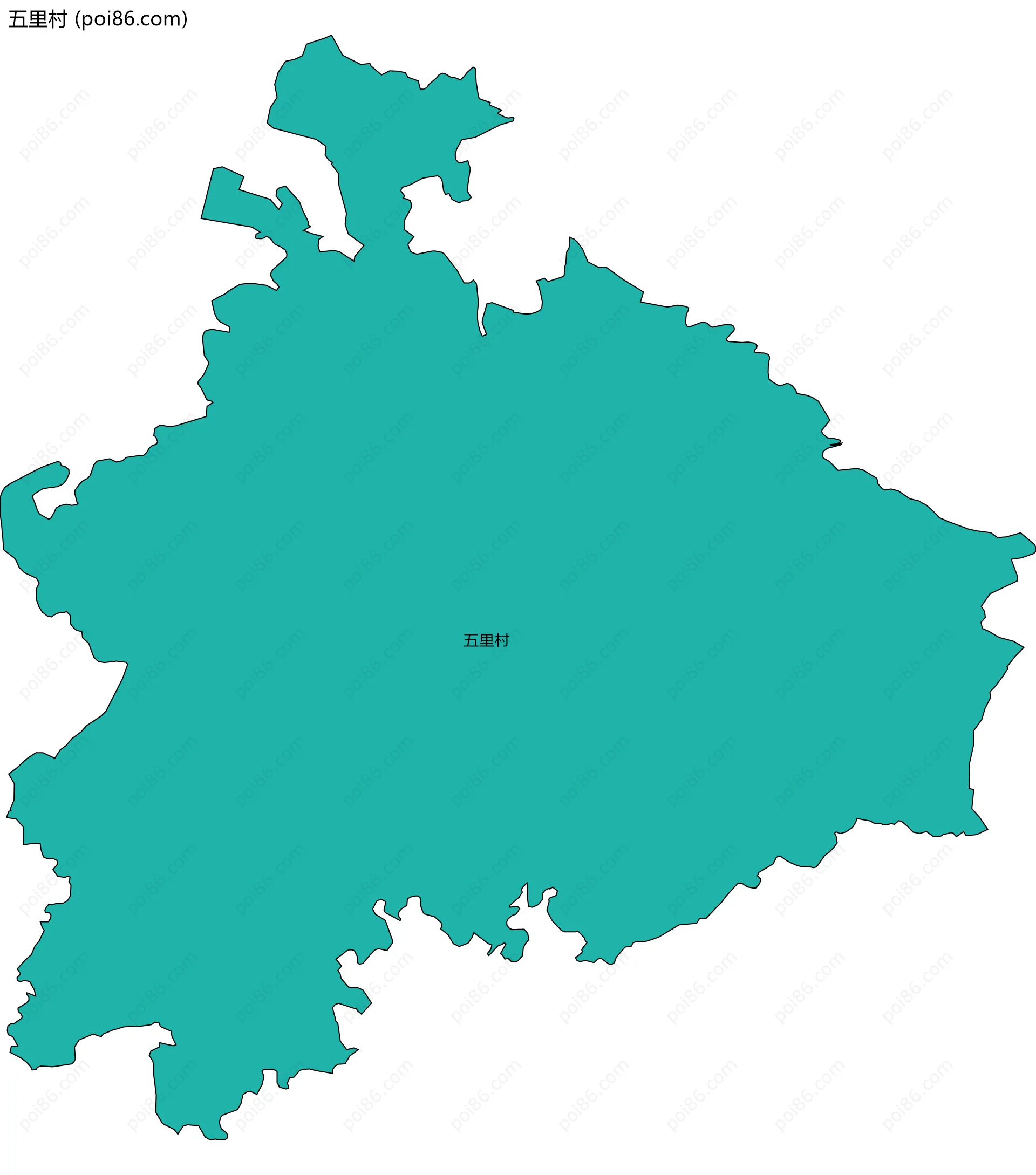五里村边界地图