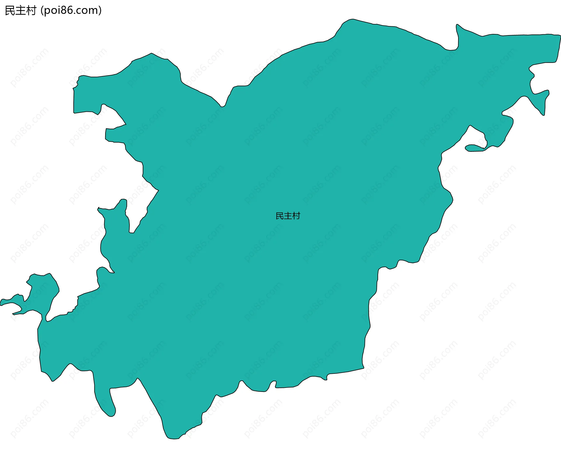 民主村边界地图