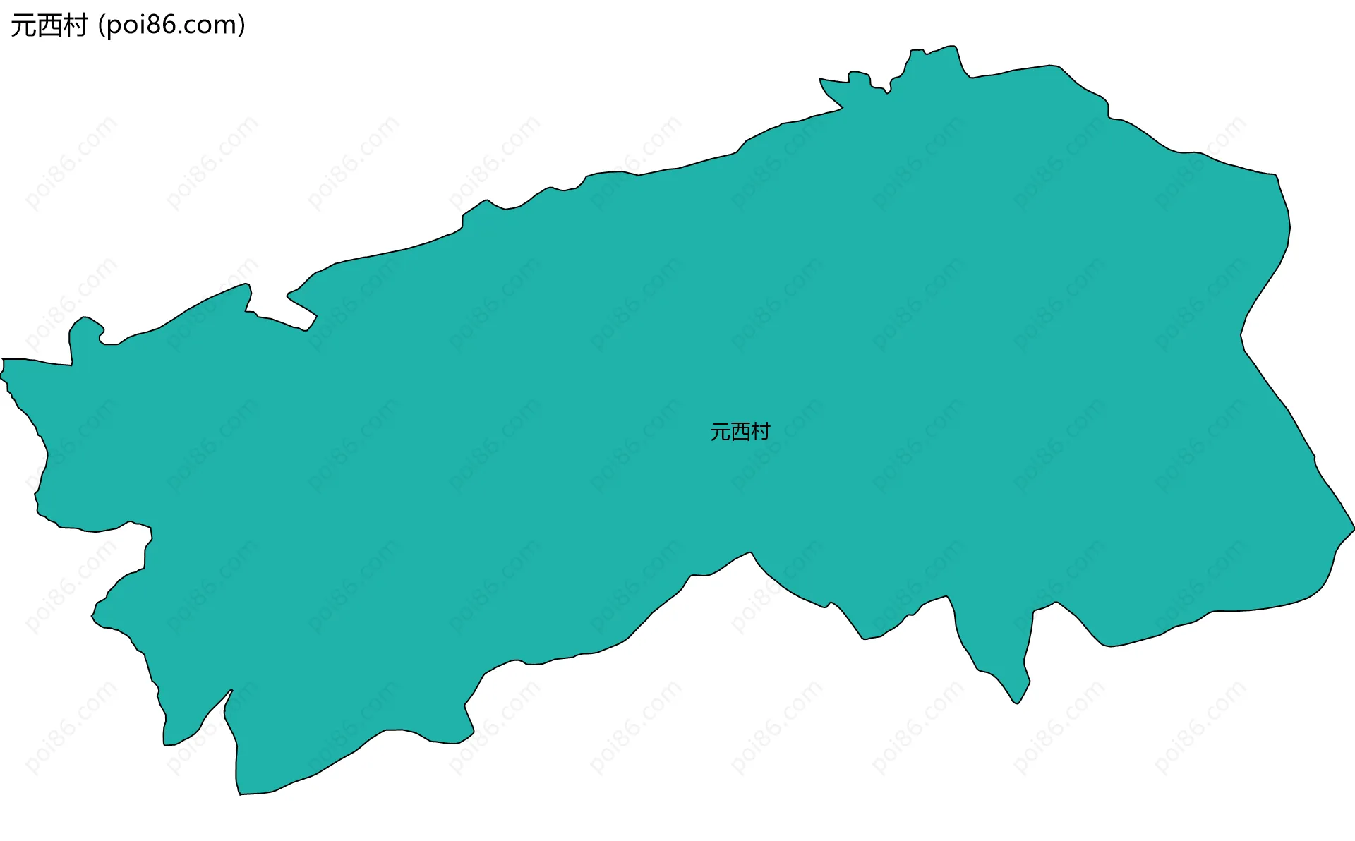 元西村边界地图