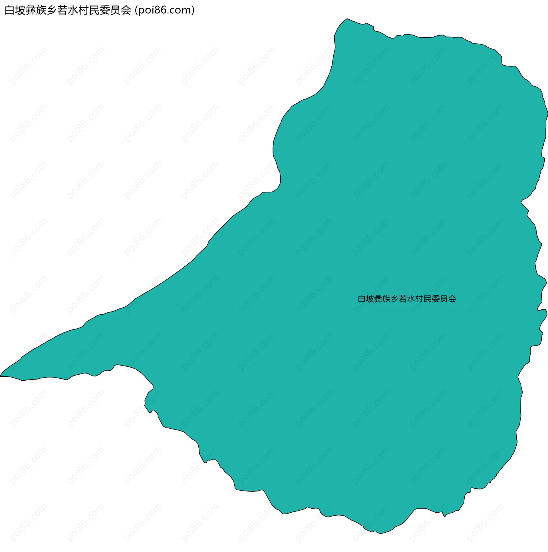 白坡彝族乡若水村民委员会边界地图