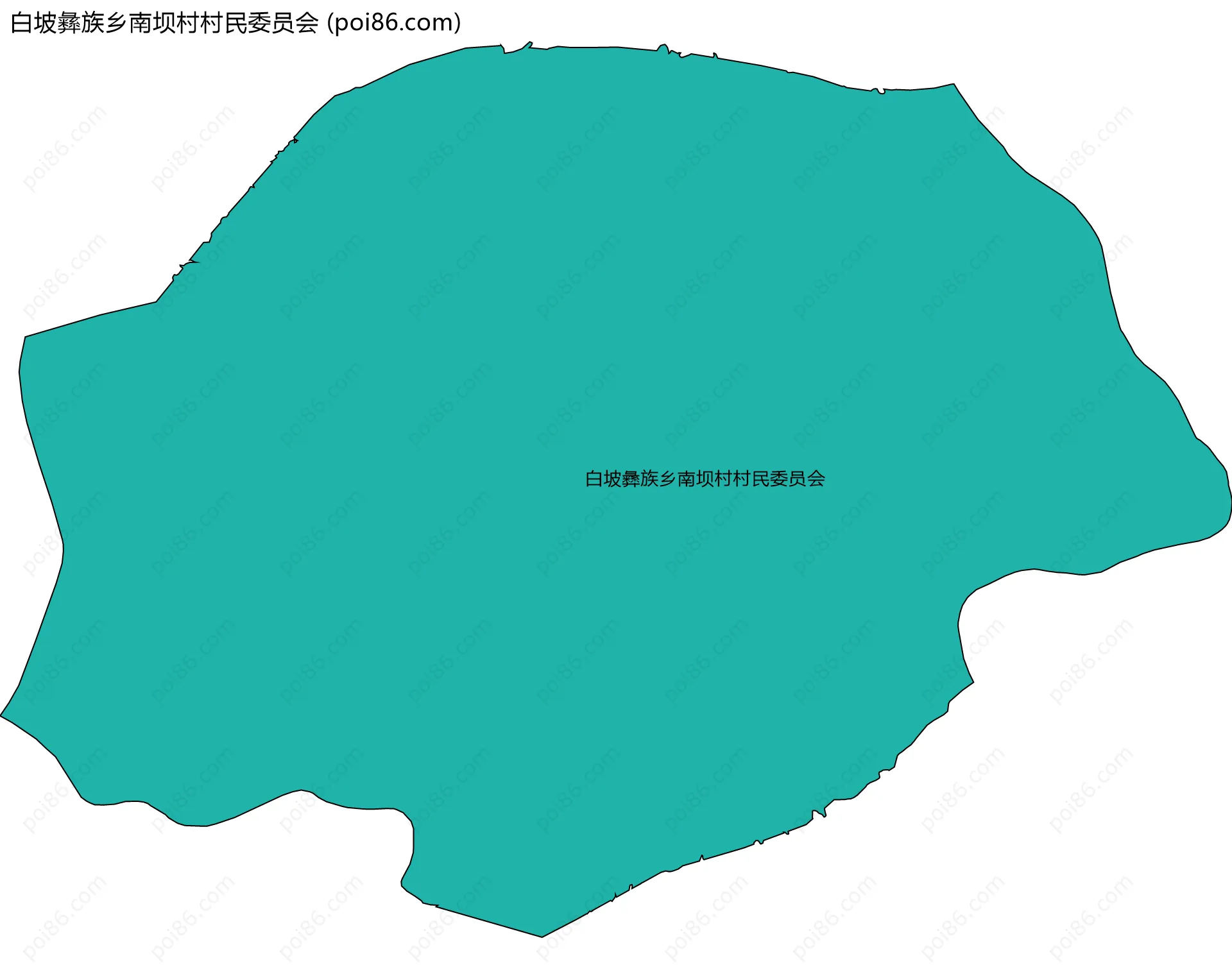 白坡彝族乡南坝村村民委员会边界地图