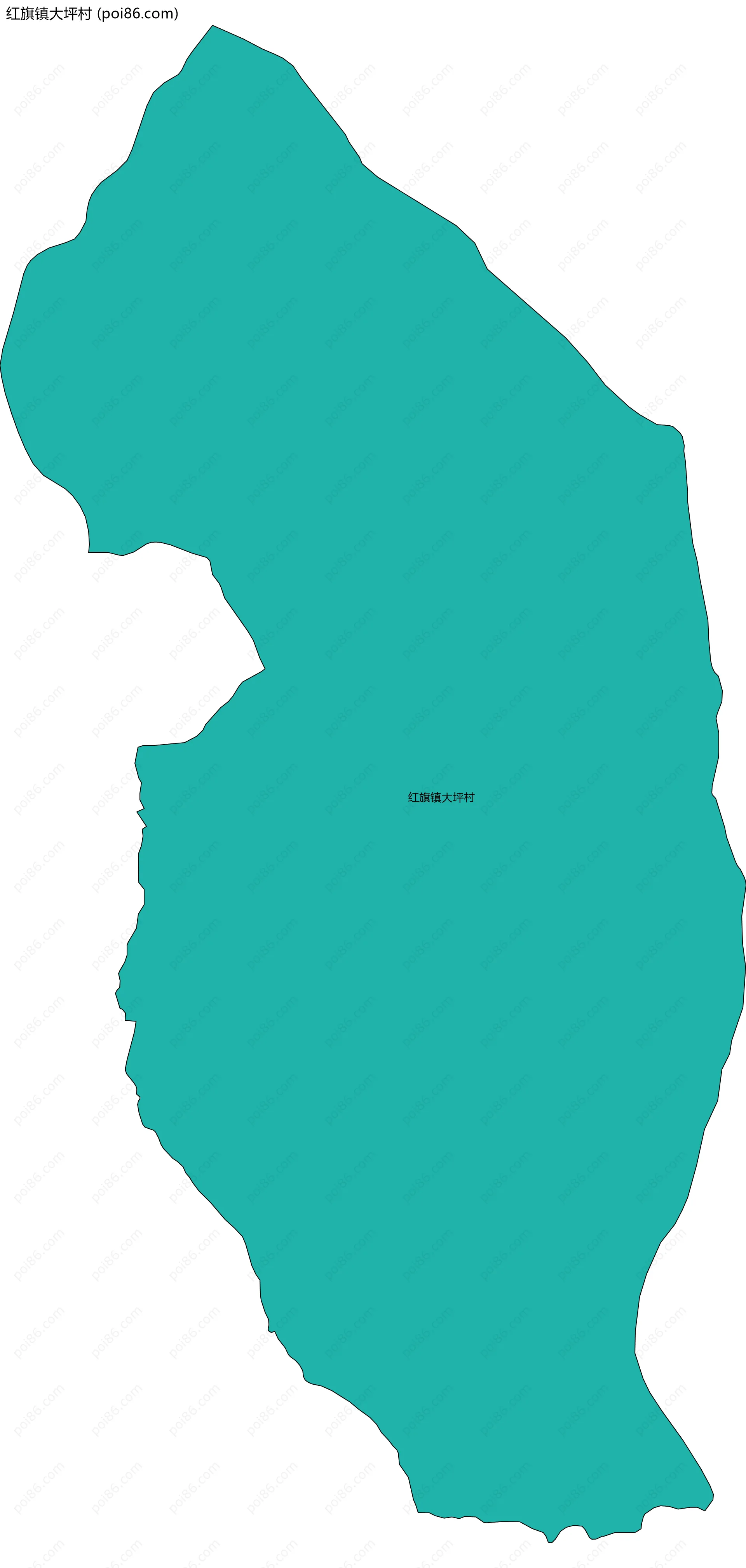 红旗镇大坪村边界地图