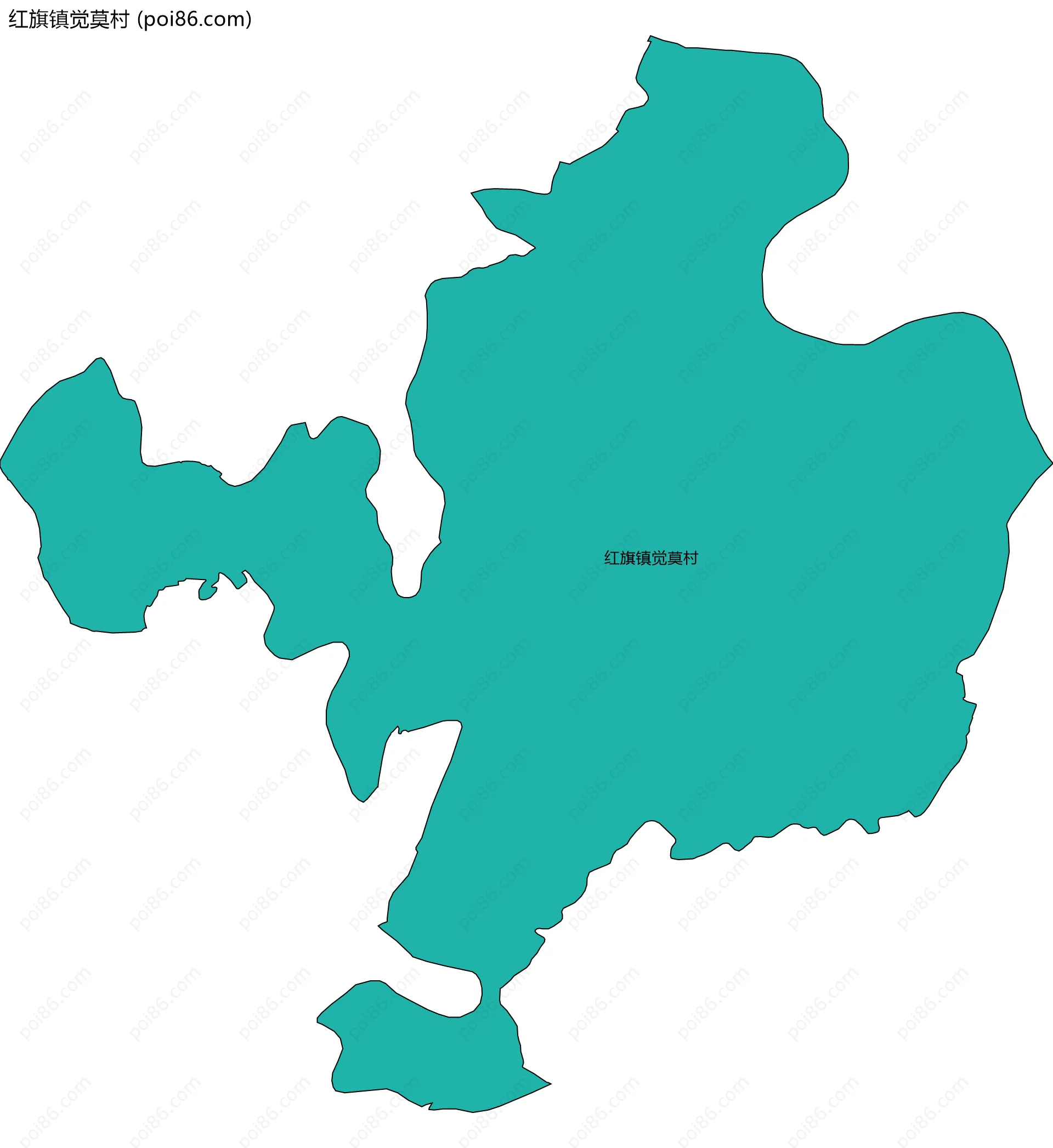 红旗镇觉莫村边界地图