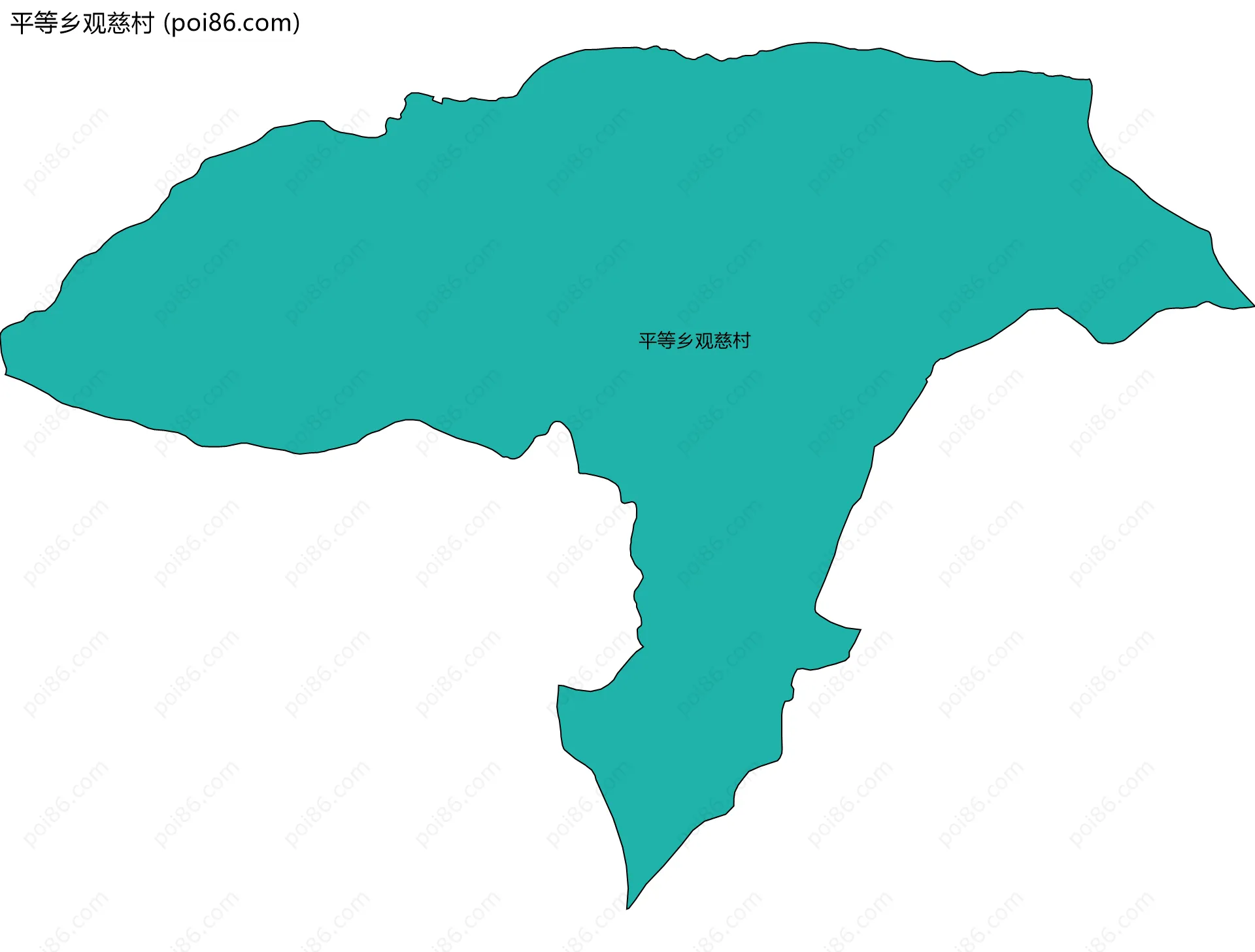 平等乡观慈村边界地图