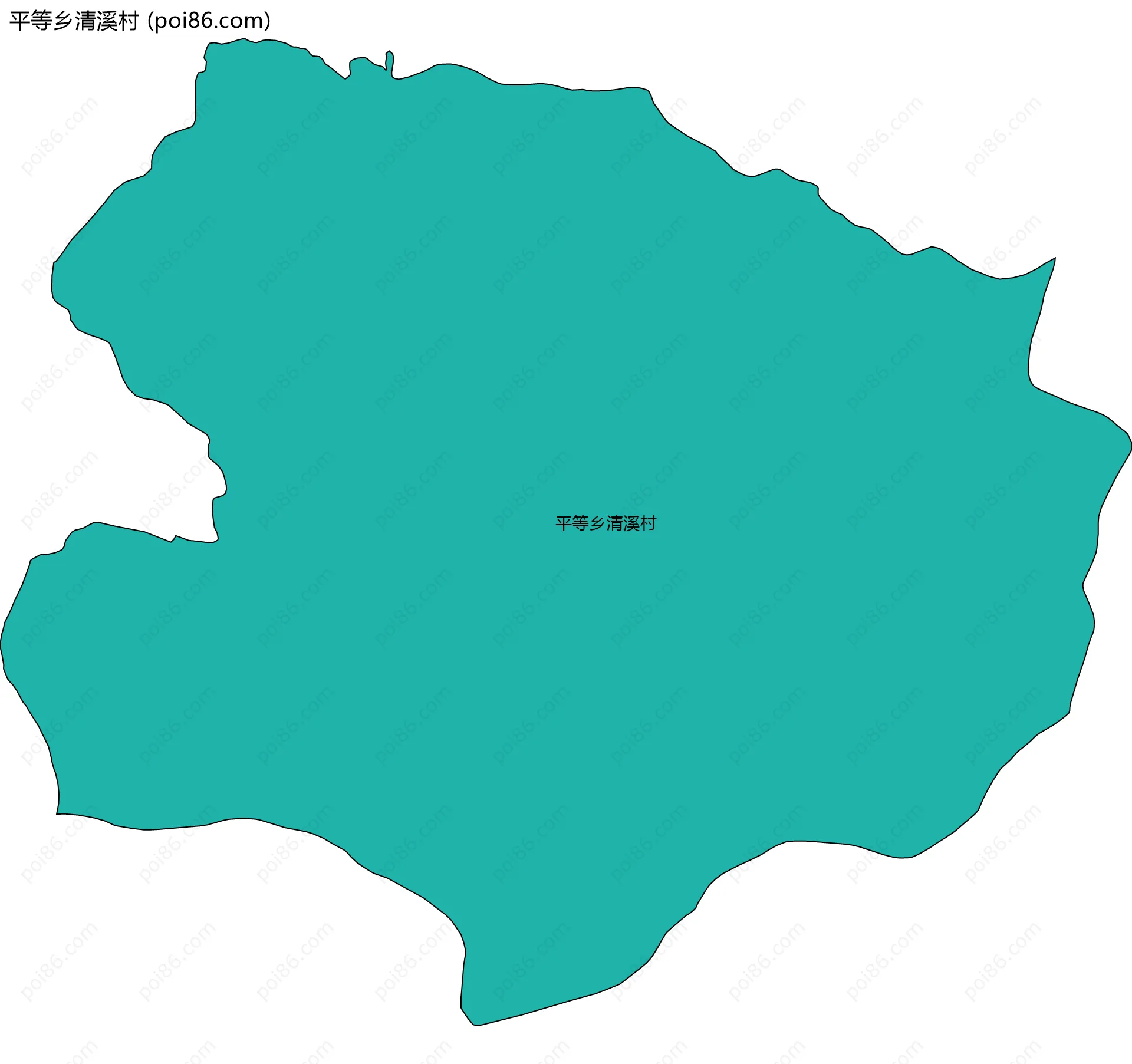 平等乡清溪村边界地图