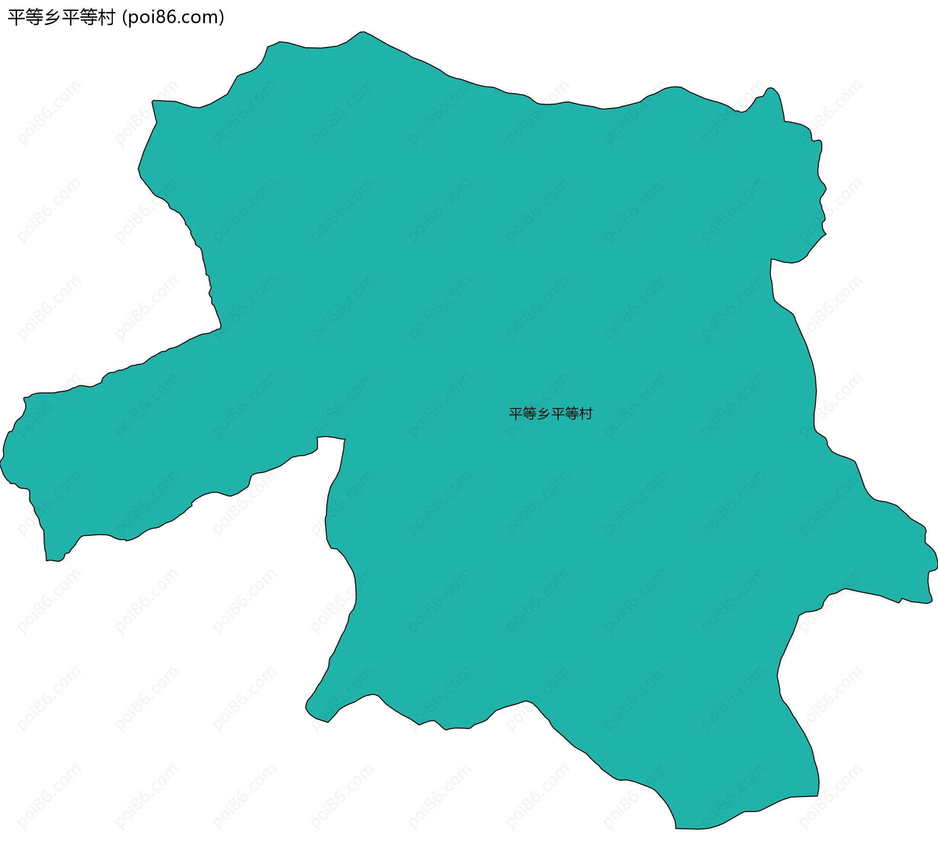 平等乡平等村边界地图