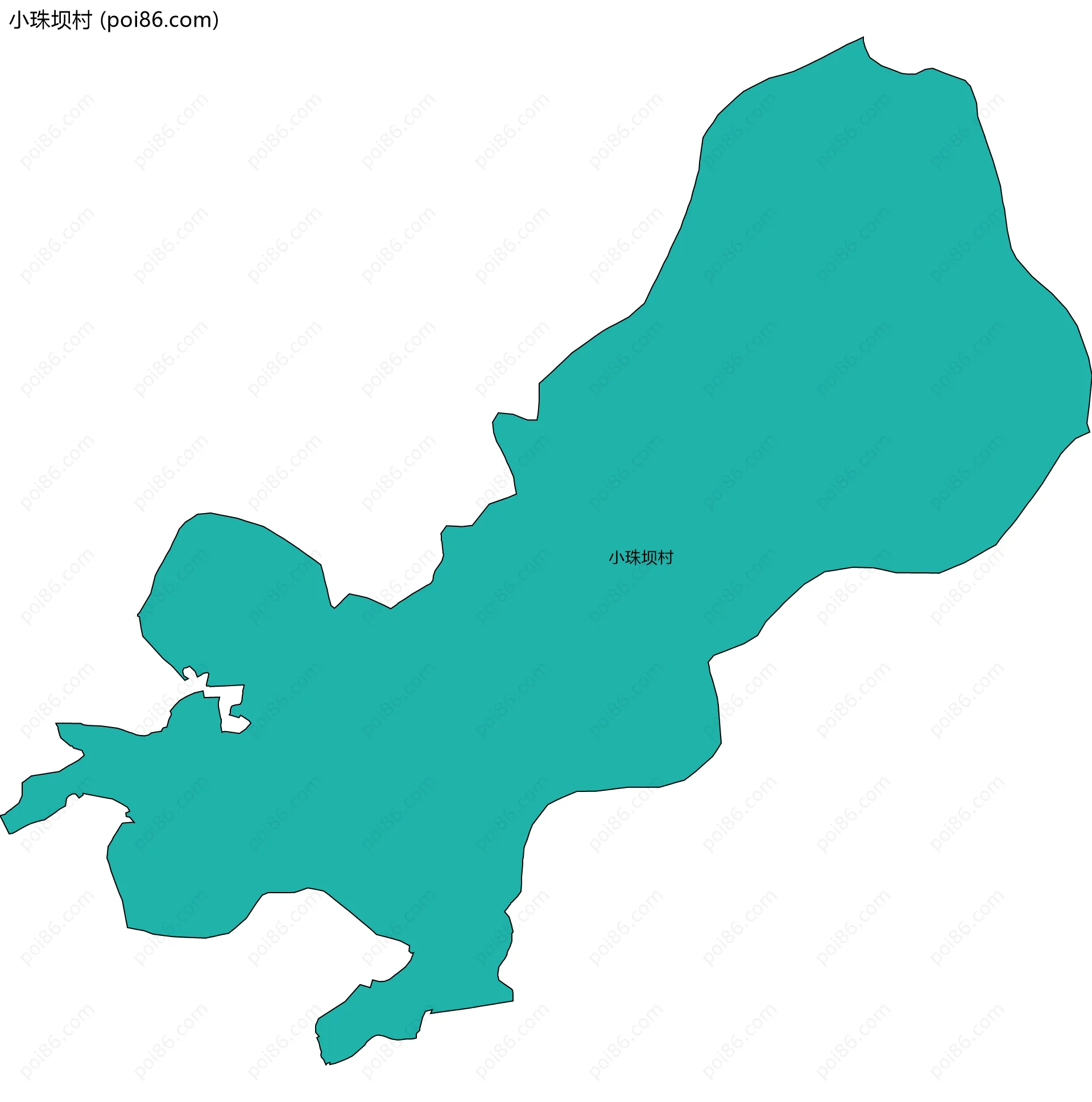 小珠坝村边界地图