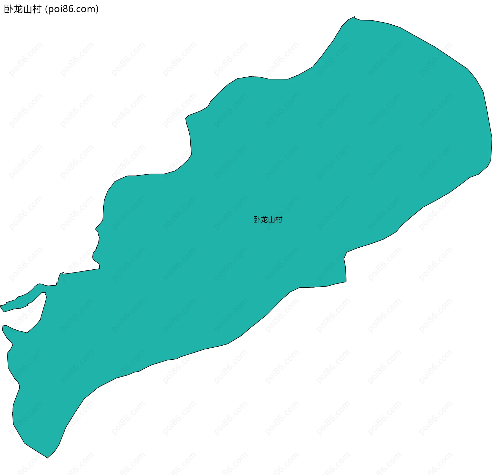 卧龙山村边界地图
