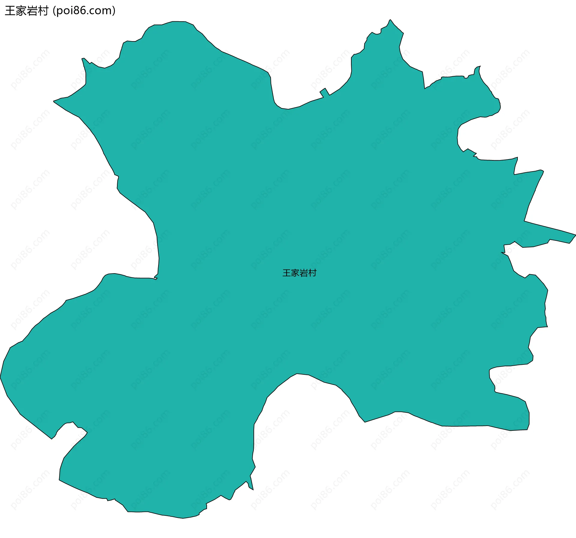 王家岩村边界地图