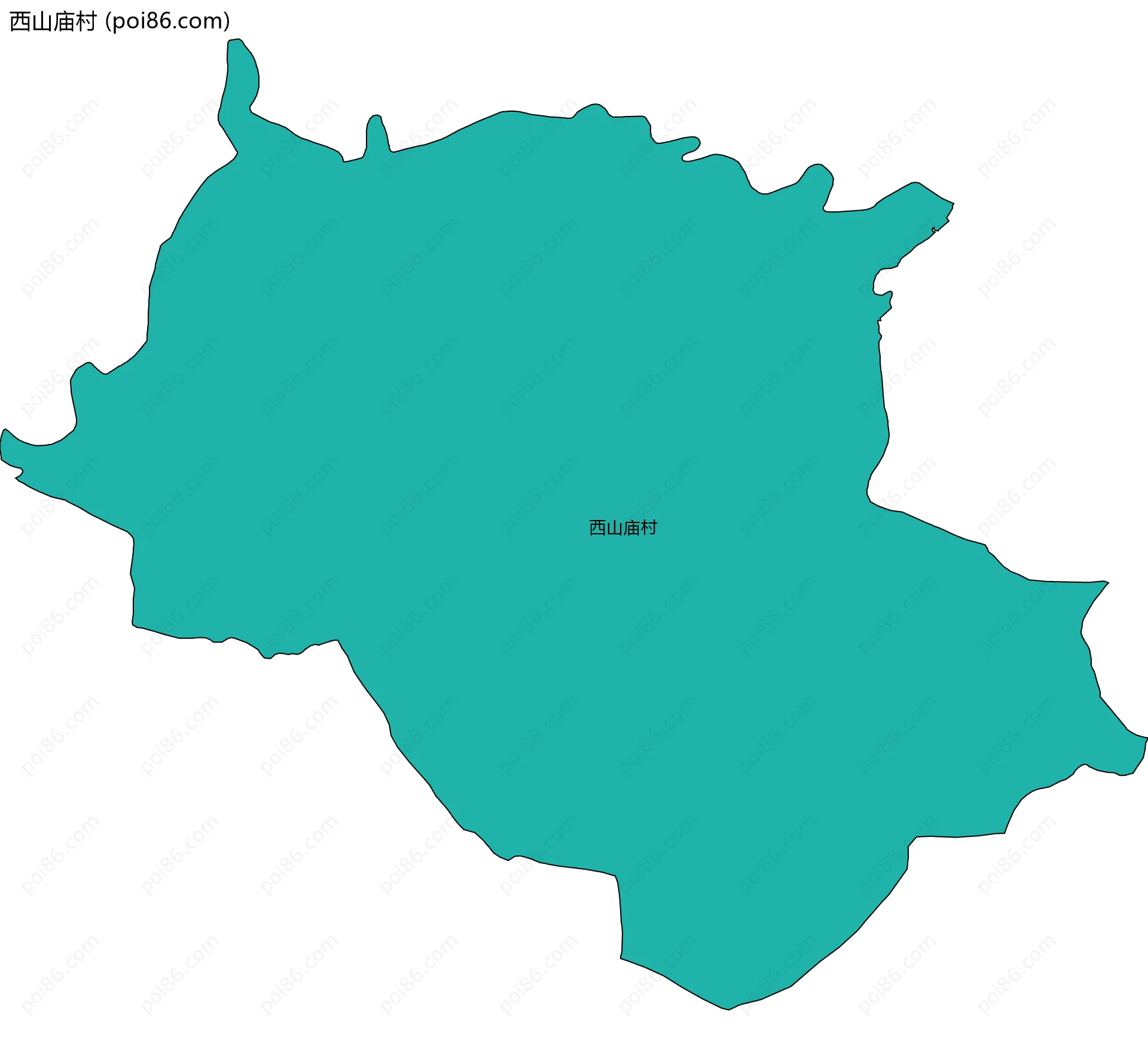 西山庙村边界地图